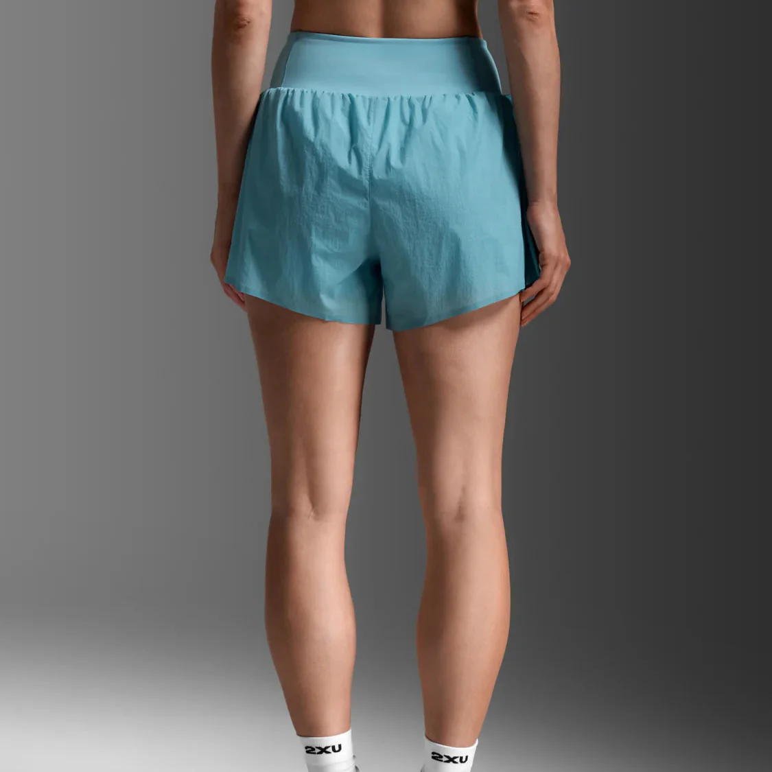 2XU Aero Hi-Rise 2-in-1 Shorts | Retro Blue / Reflective | Womens - Image 4
