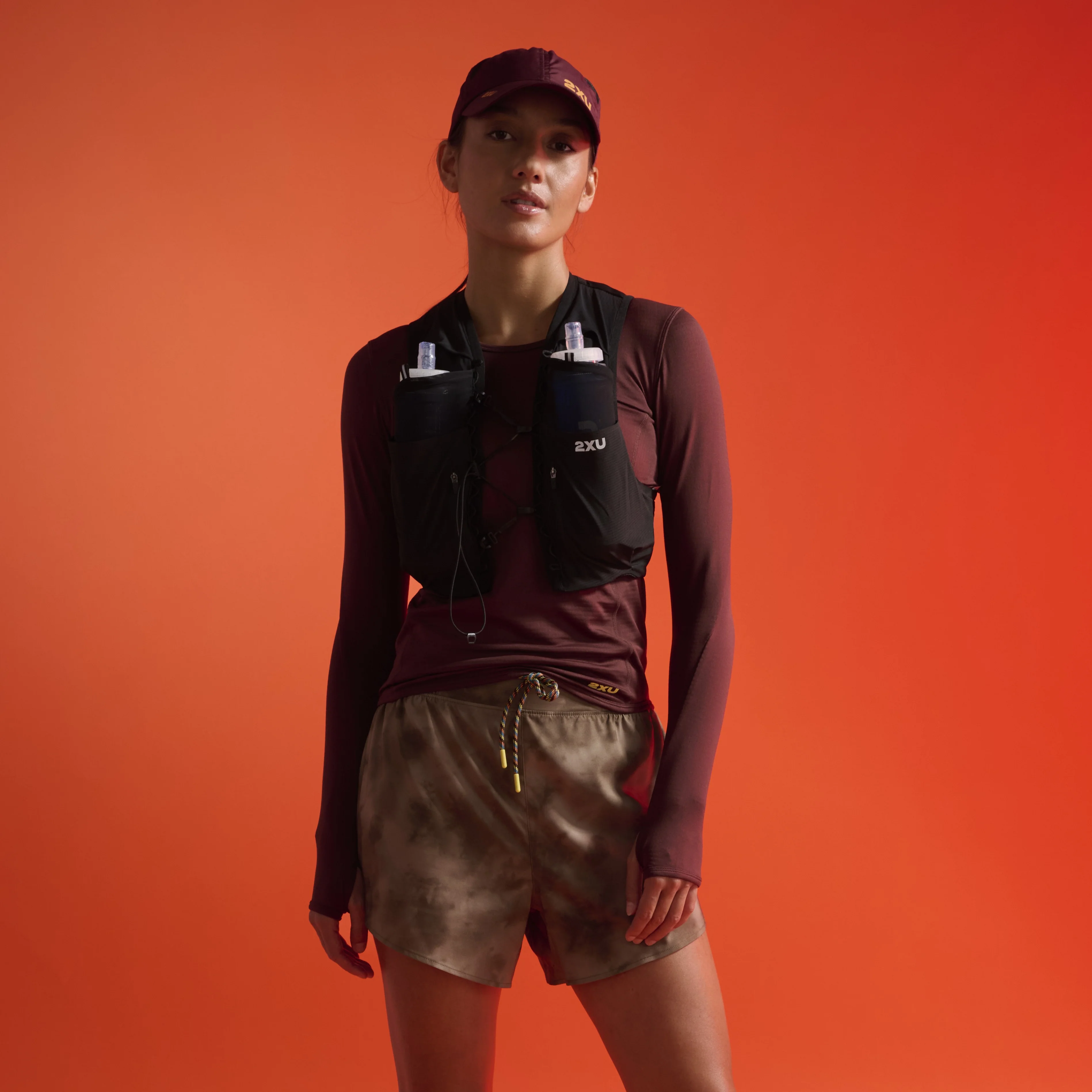 2XU Ignition Grid Base Layer | Earthberry / Wattle Mist Reflective | Womens - Image 5