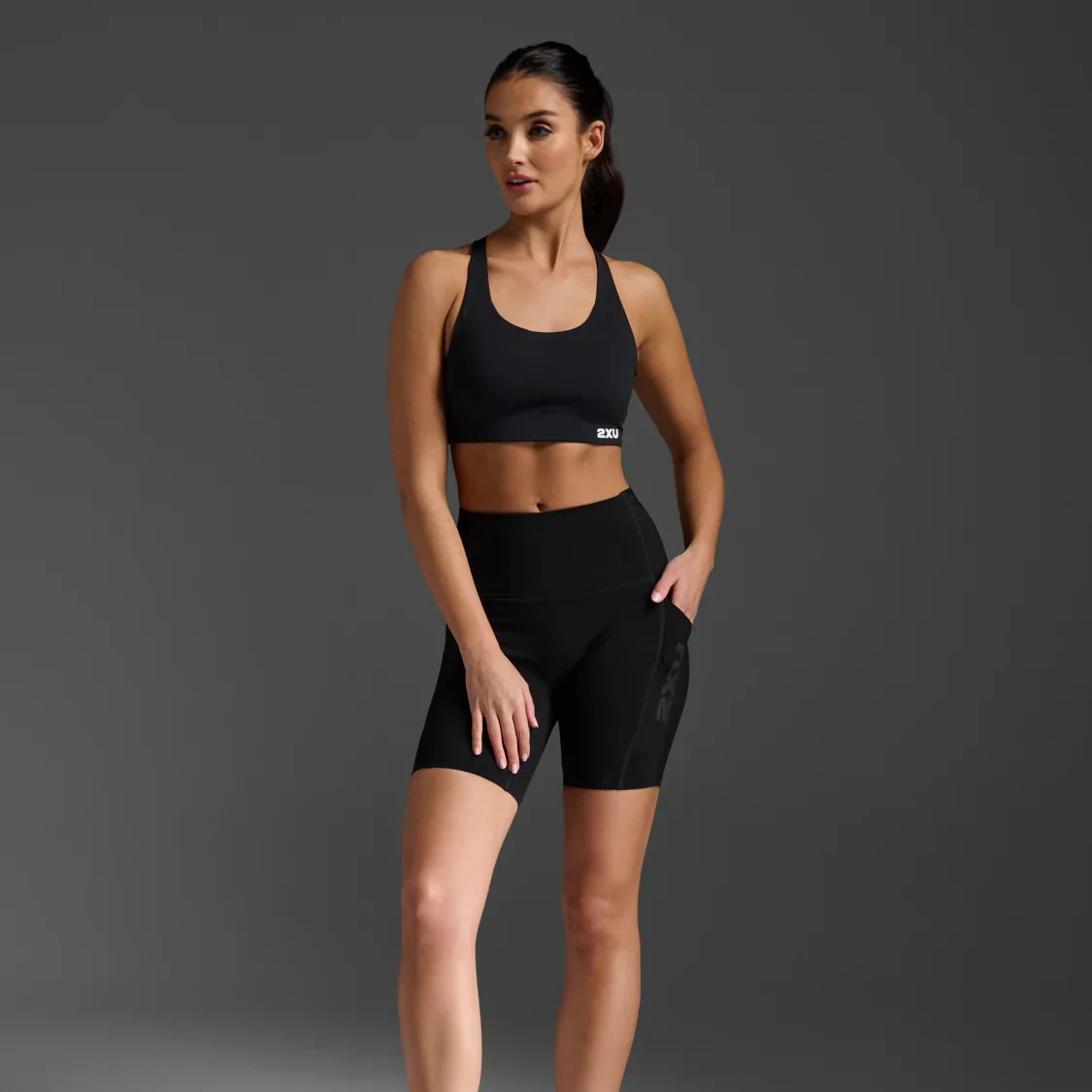 2XU Form Stash Hi-Rise Bike Short | Black / Black | Womens - Image 6