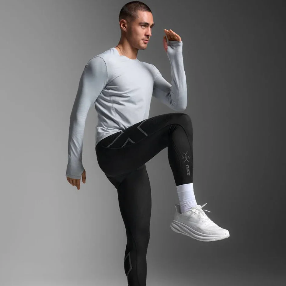 2XU Ignition Grid Base Layer | Harbor Mist / Silver Reflective | Mens - Image 7