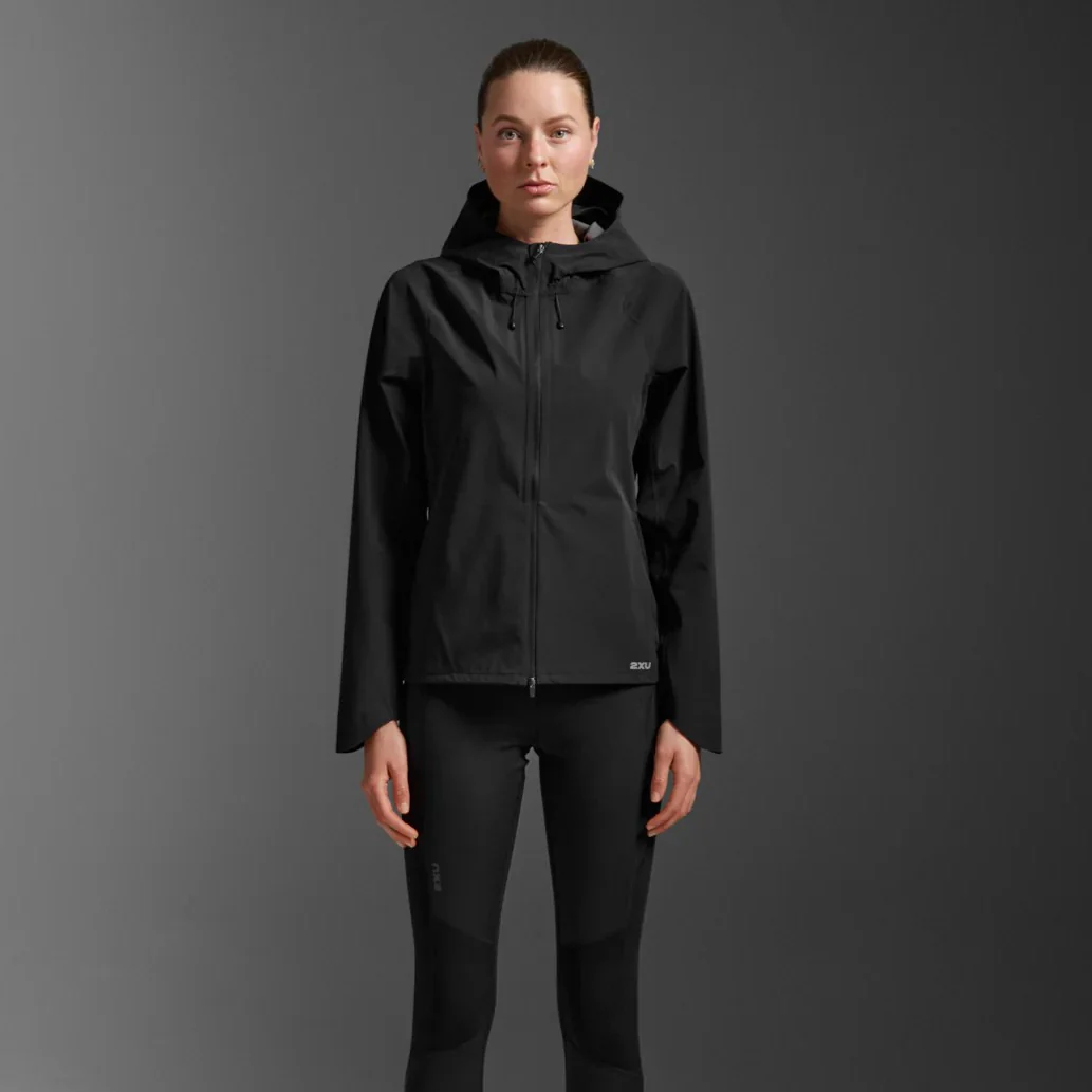 2XU Ignition Shield Waterproof Jacket | Black / Silver Reflective | Womens - Image 6