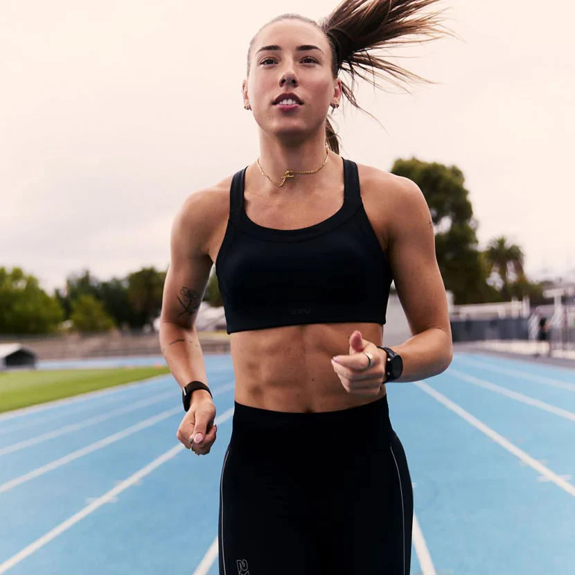 2XU Light Speed High Impact Bra | Black / Silver Reflective | Womens - Image 6