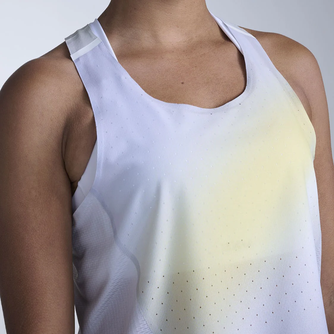 2XU Light Speed React Crop Singlet | Lemon Mist / White Reflective | Womens - Image 6