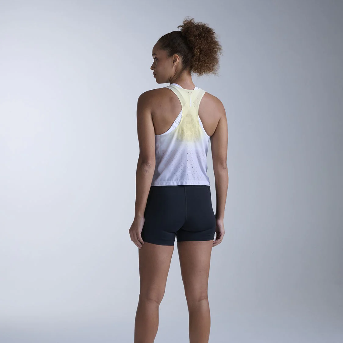 2XU Light Speed React Crop Singlet | Lemon Mist / White Reflective | Womens - Image 8