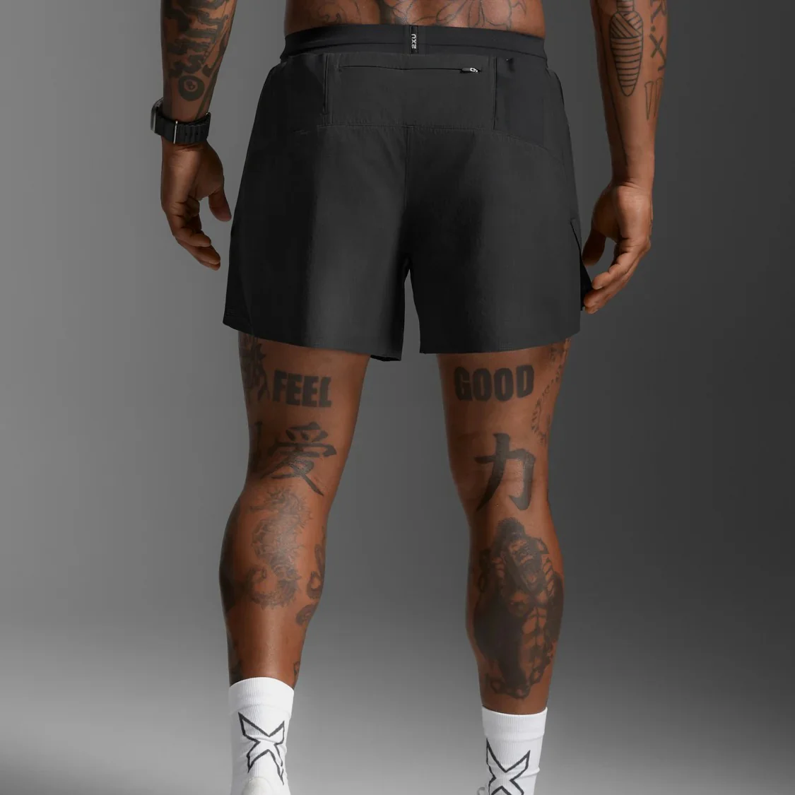 2XU Light Speed Stash 5 Inch Short | Black / Black Reflective | Mens - Image 7