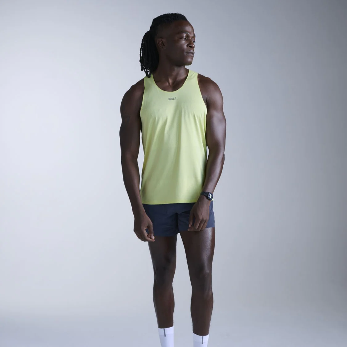 2XU Light Speed Tech Singlet | Cool Matcha / Black Reflective | Mens - Image 9