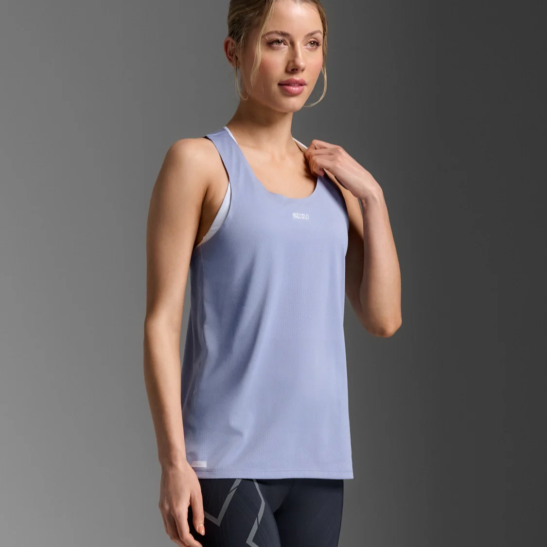 2XU Light Speed Tech Singlet | Digital Lilac / White Reflective | Womens - Image 7