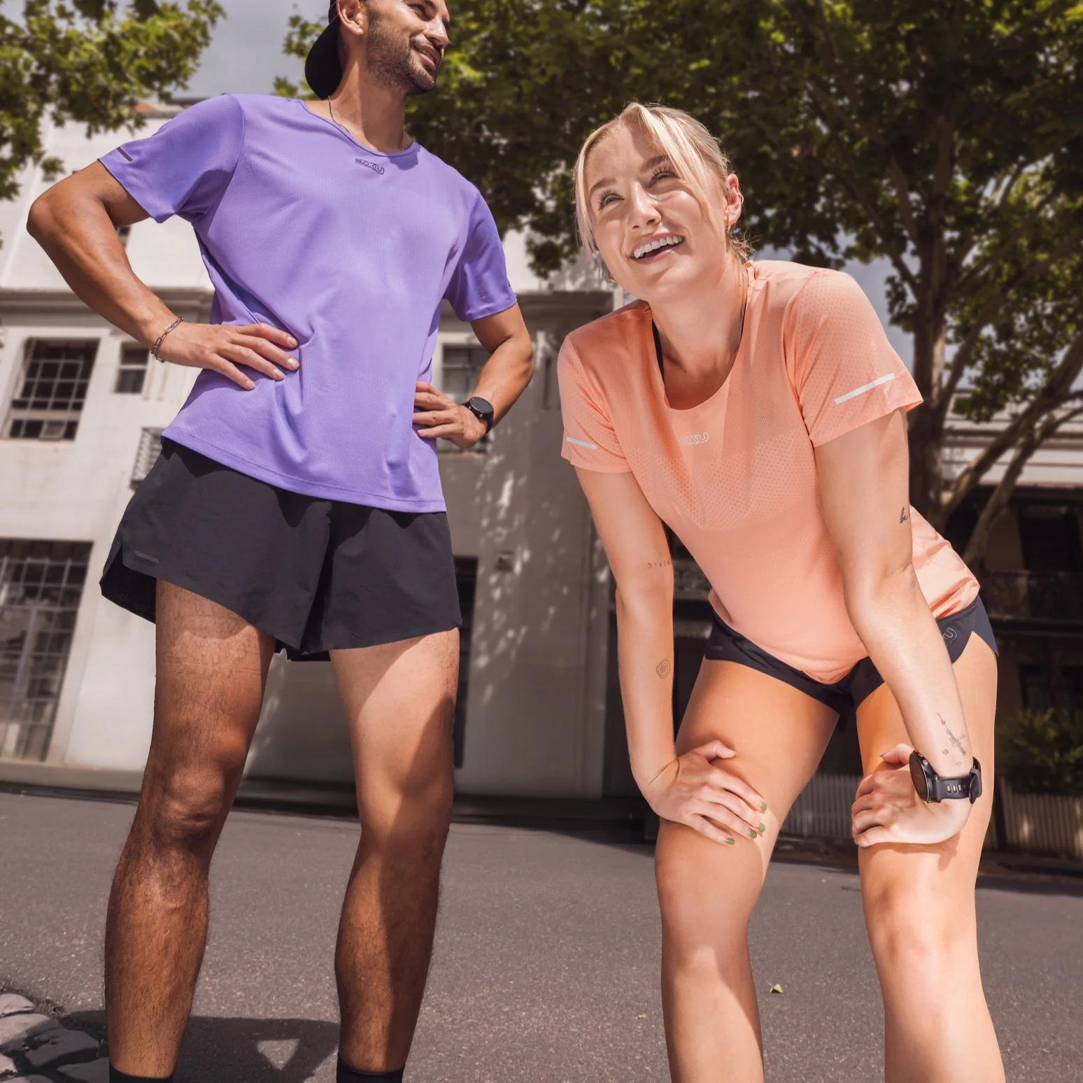 2XU Light Speed Tech Tee | Digital Peach / White Reflective | Womens - Image 3