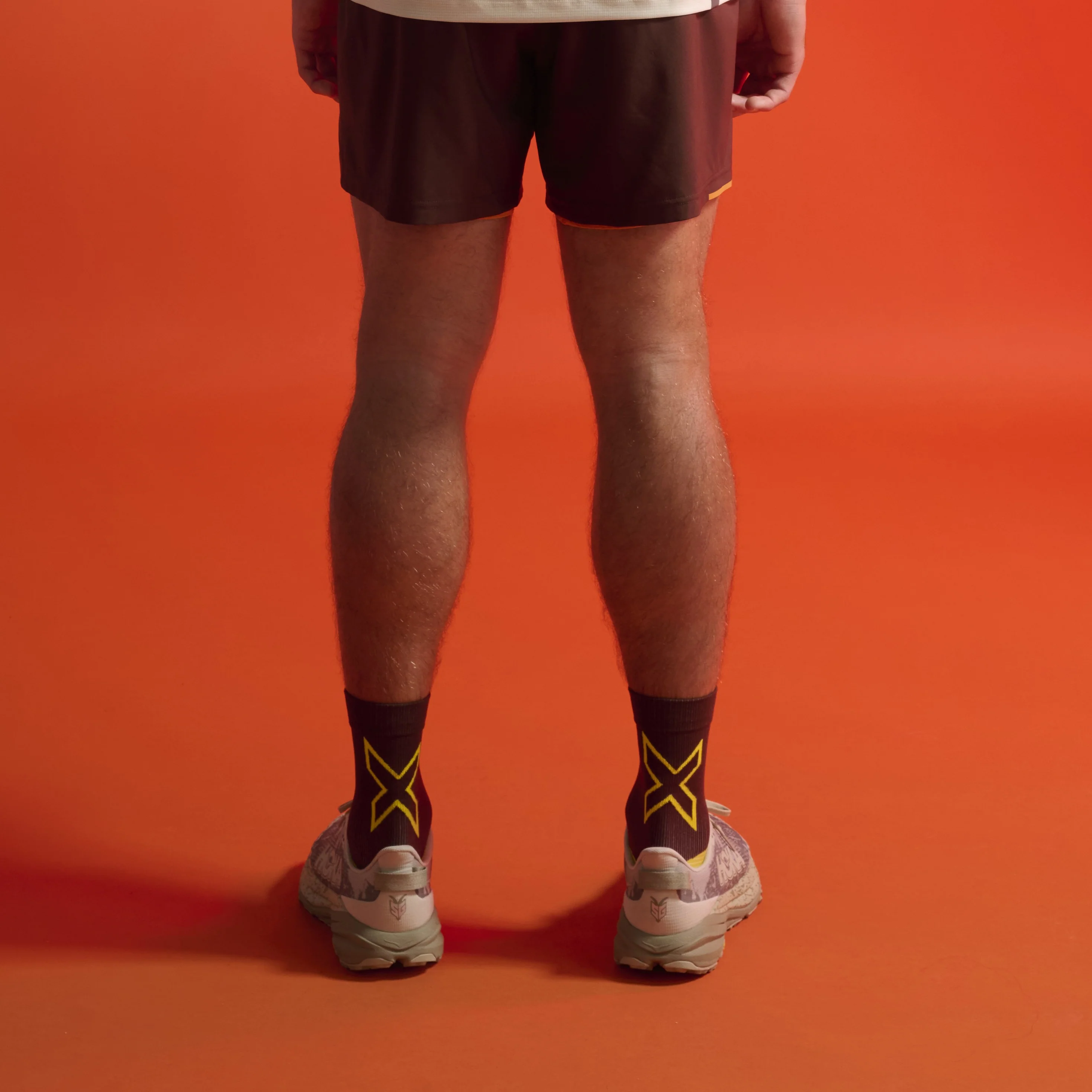 2XU Vectr Socks | Light Cushion | Crew Length | Earthberry / Wattle Mist - Image 2