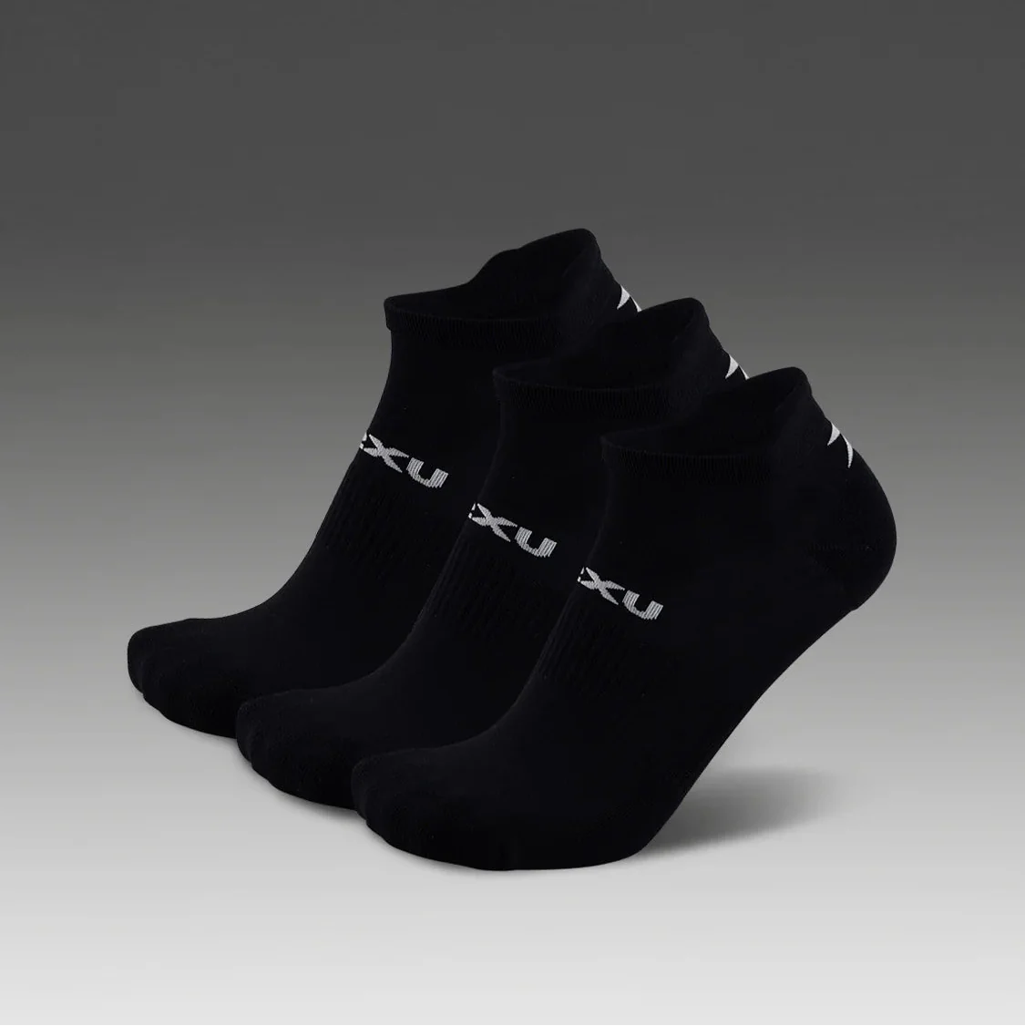 2XU Ankle Sock 3 Pack | Black / White