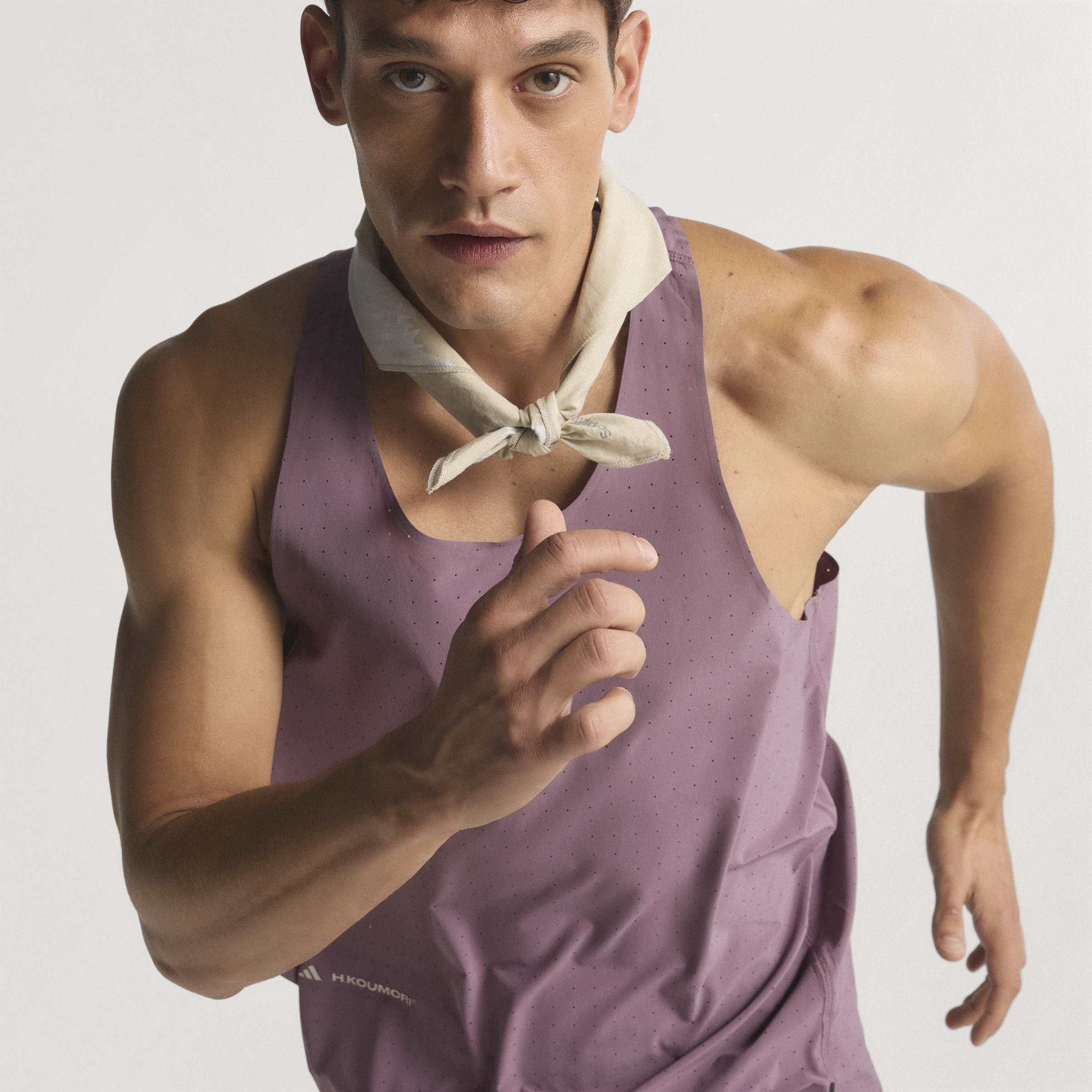 adidas Adi365 H.Koumori Running Singlet | Shadow Fig | Mens - Image 2