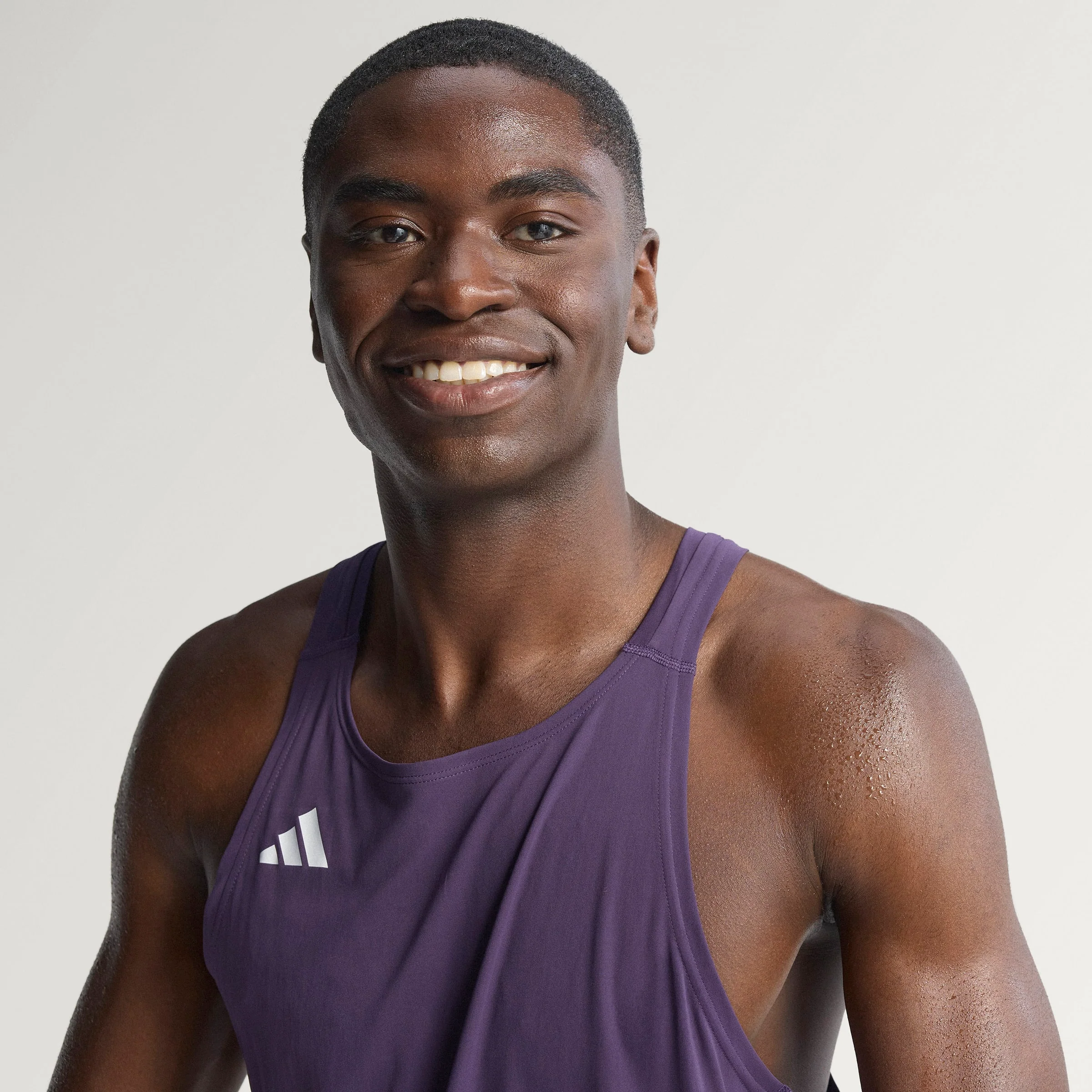 Adidas Adizero Essentials Singlet | Aurora Plum | Mens - Image 6