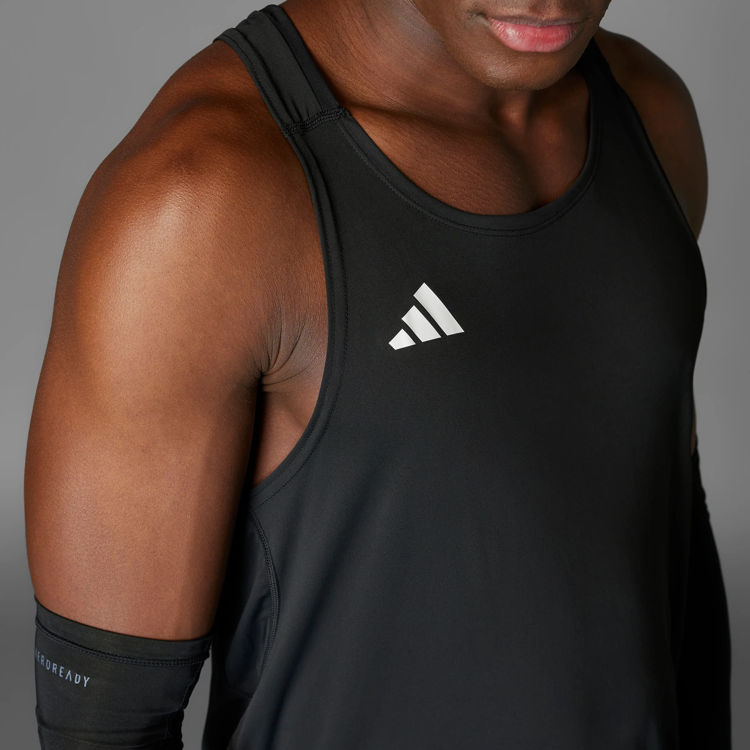Adidas Adizero Essentials Singlet | Black | Mens - Image 3