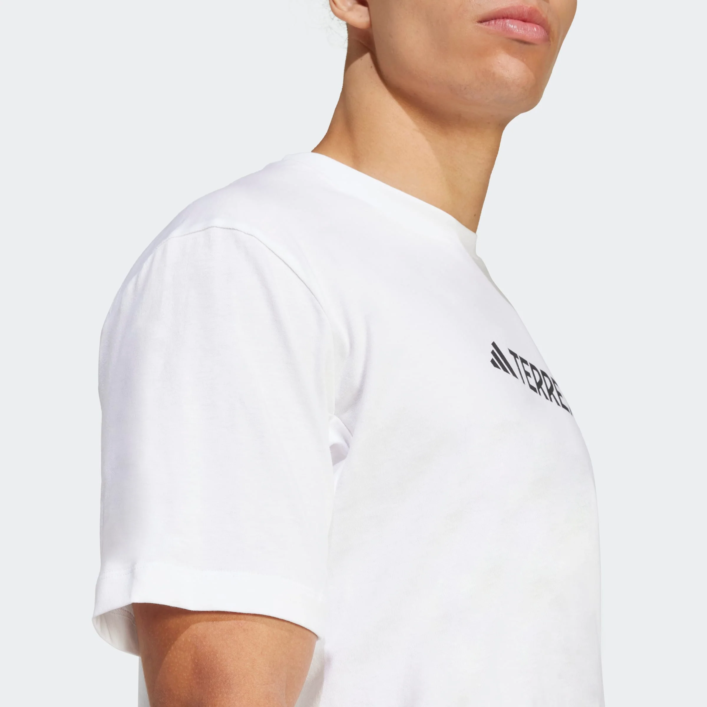 adidas Terrex Logo Tee | White | Mens - Image 3