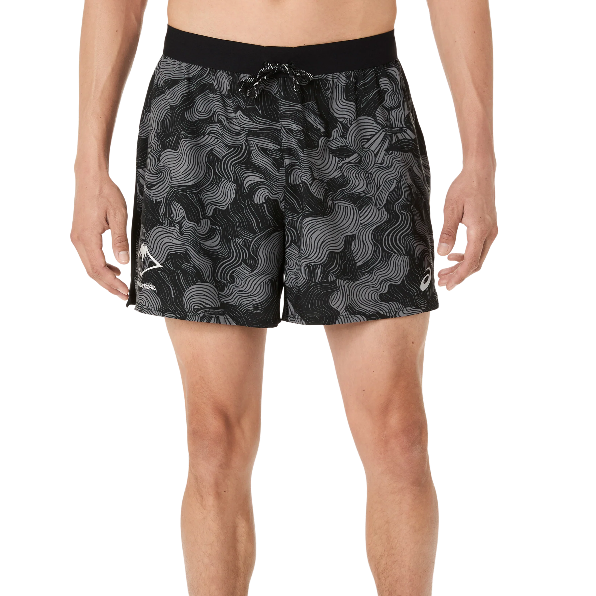 Asics Fujitrail All Over Print 5 Inch Short | Performance Black | Mens
