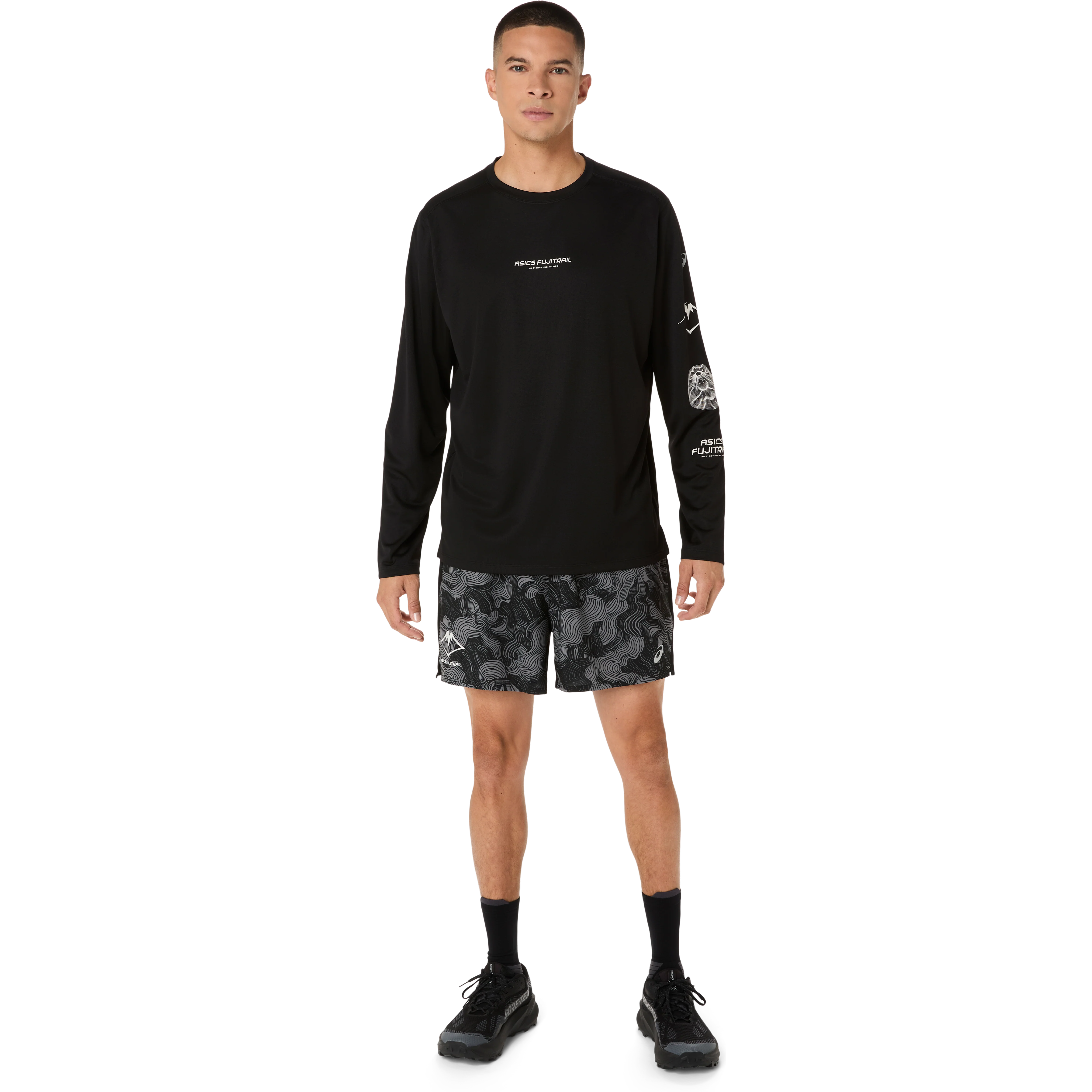Asics Fujitrail All Over Print 5 Inch Short | Performance Black | Mens - Image 8