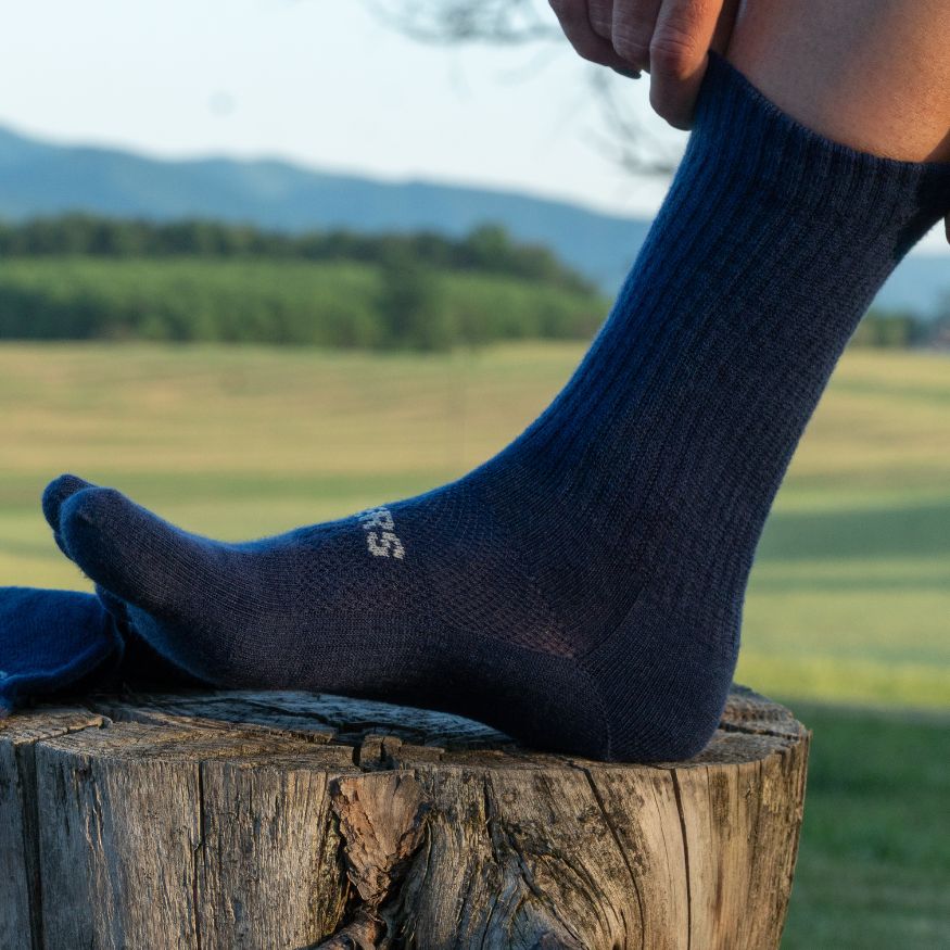 Creepers Merino Toe Socks | Crew Length | Dark Navy - Image 8