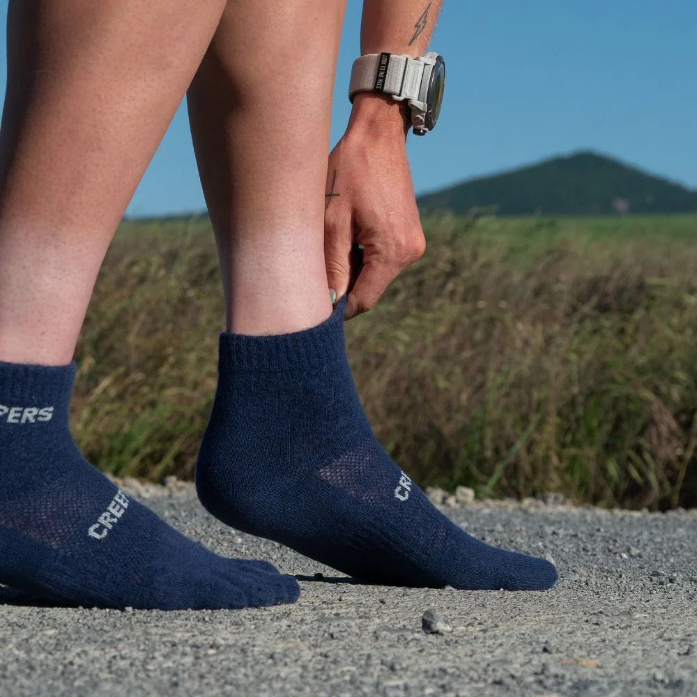 Creepers Merino Toe Socks | Quarter Crew | Dark Navy - Image 4