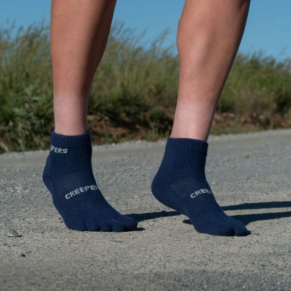 Creepers Merino Toe Socks | Quarter Crew | Dark Navy - Image 6