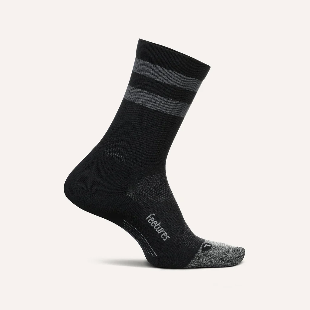 Feetures Elite | Light Cushion | Mini-Crew | Black High Top Stripe