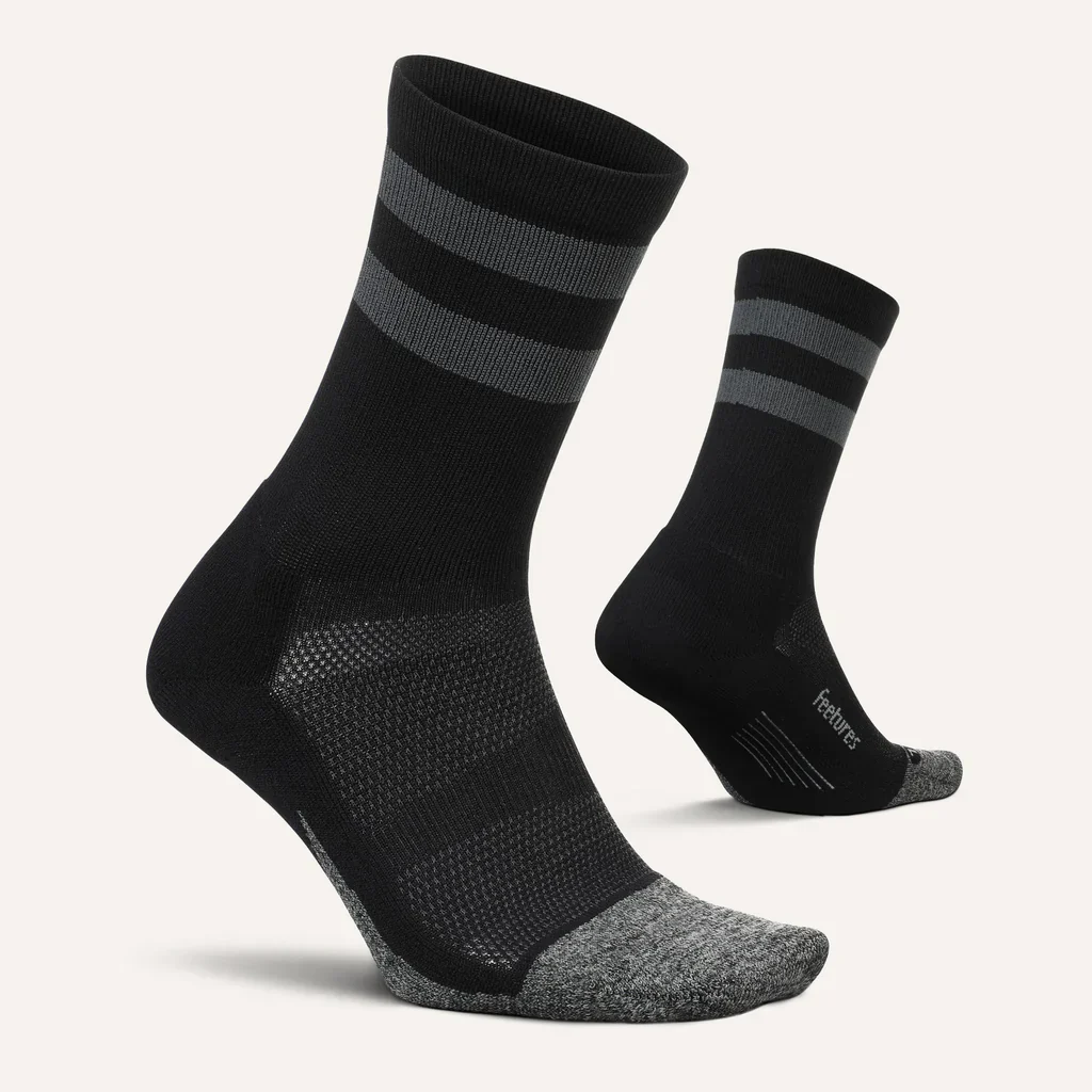 Feetures Elite | Light Cushion | Mini-Crew | Black High Top Stripe - Image 3