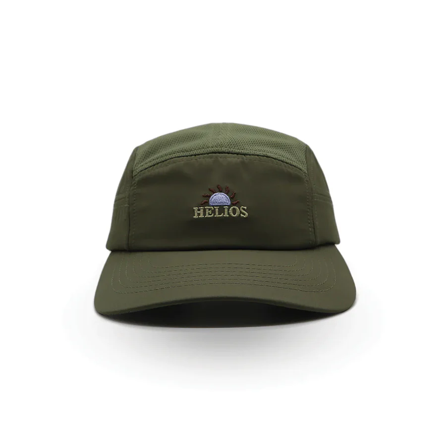 Helios Ultralight 7 Panel Running Cap | Firm Brim | Olive - Image 2