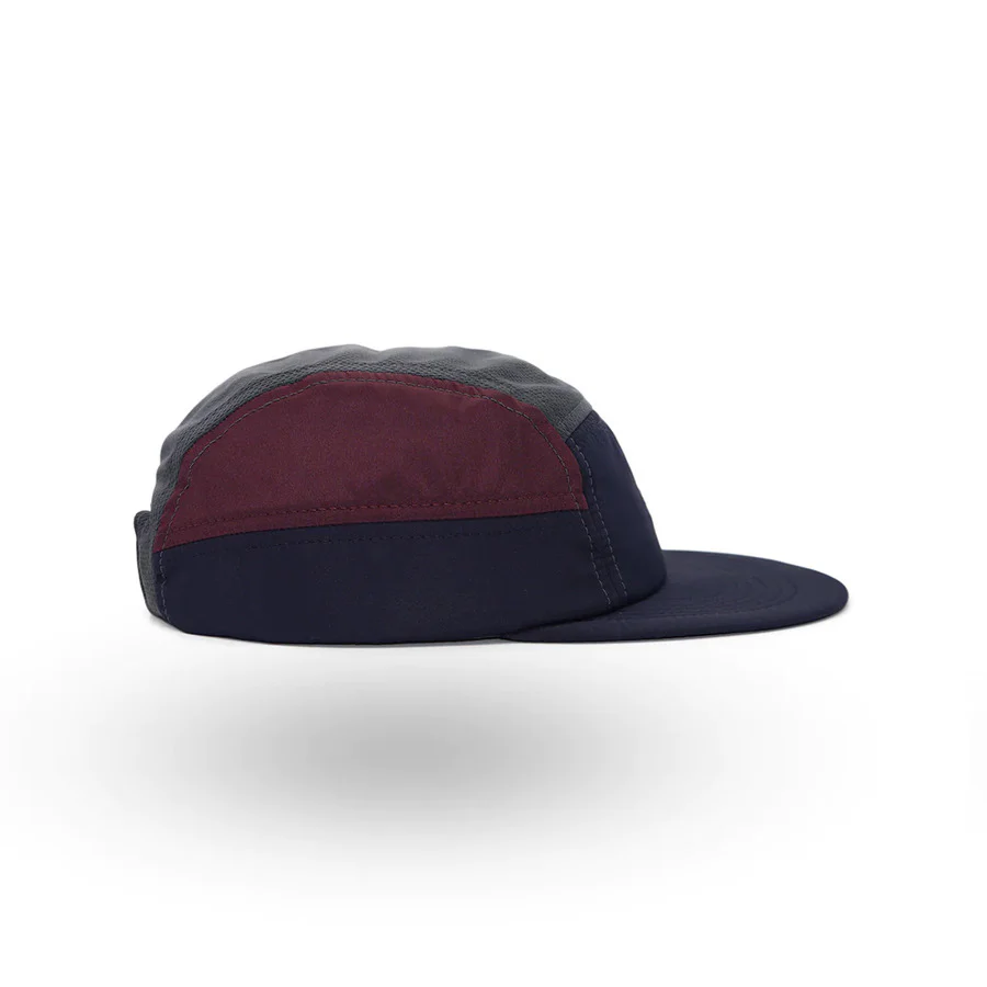Helios Ultralight 7 Panel Running Cap | Soft Brim | Charcoal / Burgundy - Image 3