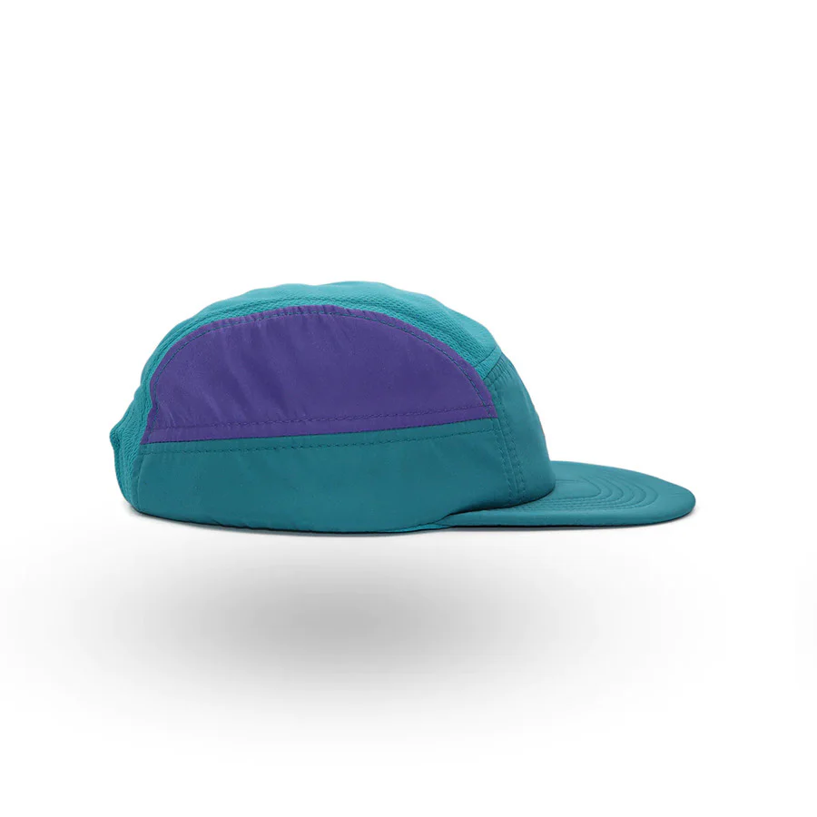 Helios Ultralight 7 Panel Running Cap | Soft Brim | Teal / Purple - Image 3