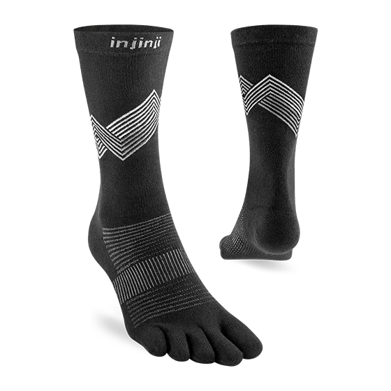 Injinji Run Sock | Lightweight | Crew Length | Black - Image 3