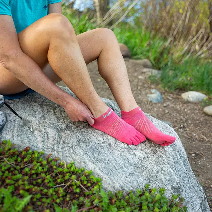 Injinji Run Sock | Lightweight | No Show | Coral | Womens - Image 2