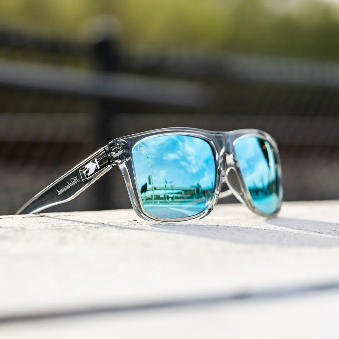 Knockaround Sunglasses | Fast Lanes Sport | Clear Grey / Aqua - Image 3