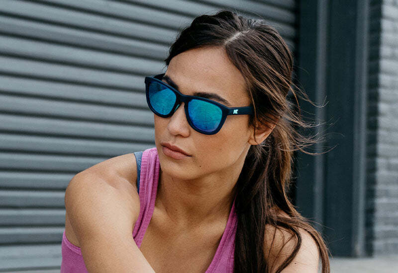 Knockaround Sunglasses | Premiums Sport | Rubberized Navy / Mint - Image 5