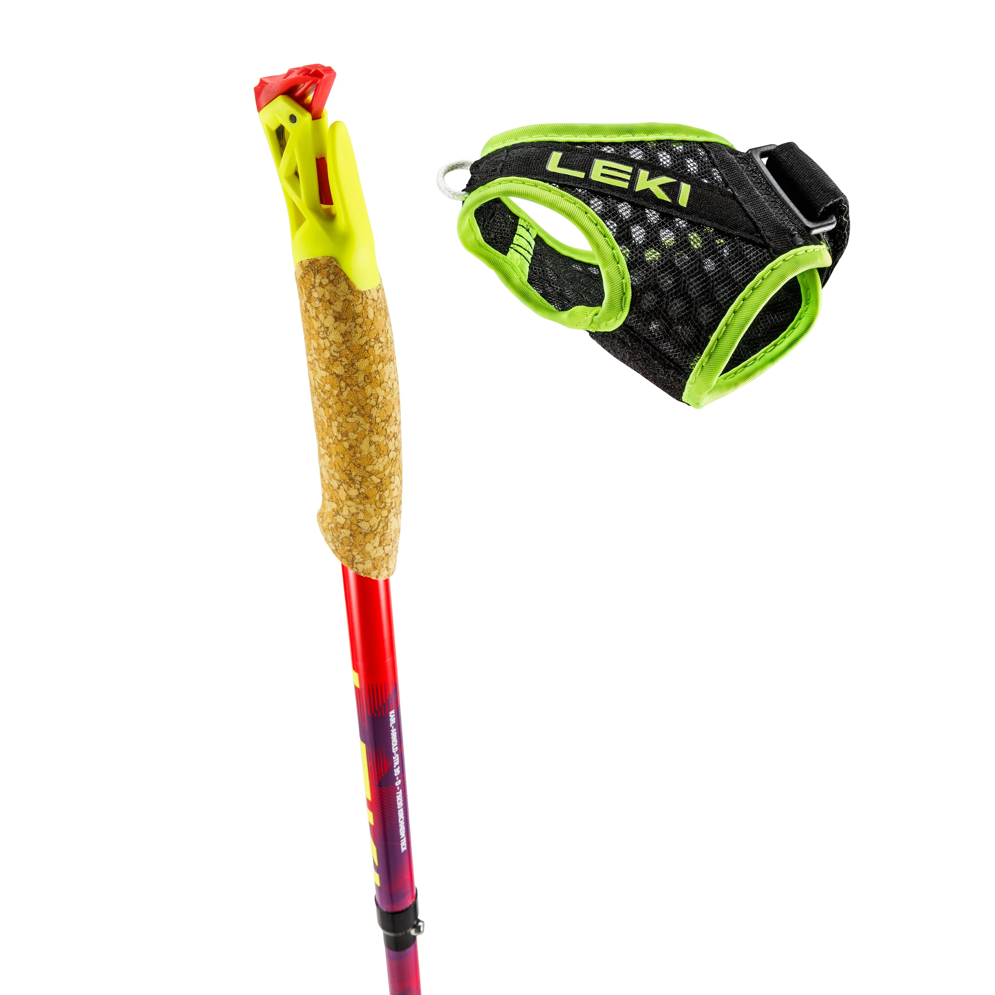 Leki Ultratrail FX.One Running Poles | Bright Red / Violet / Neon - Image 3