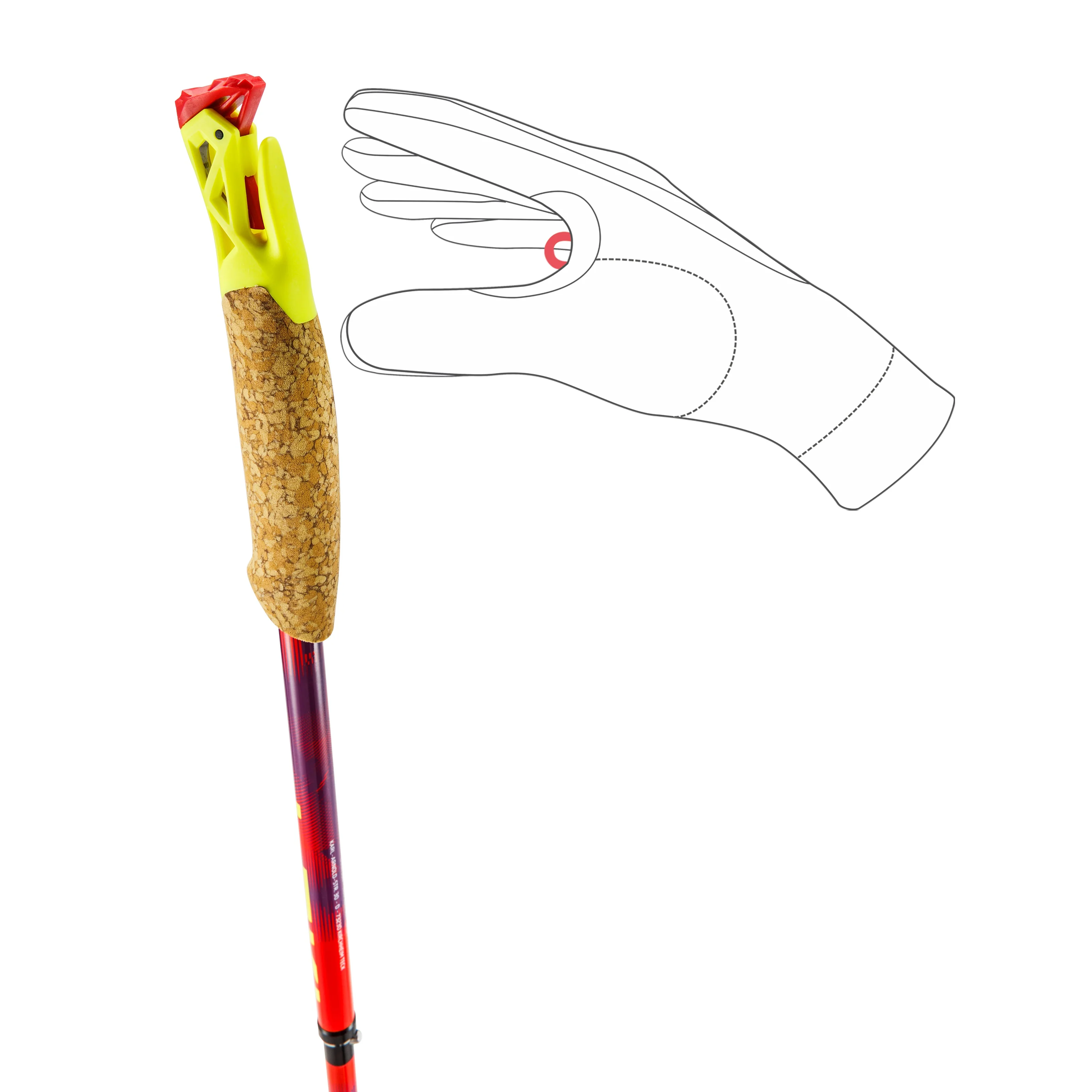 Leki Ultratrail FX.One Superlite Running Poles | Bright Red / Violet / Neon - Image 3