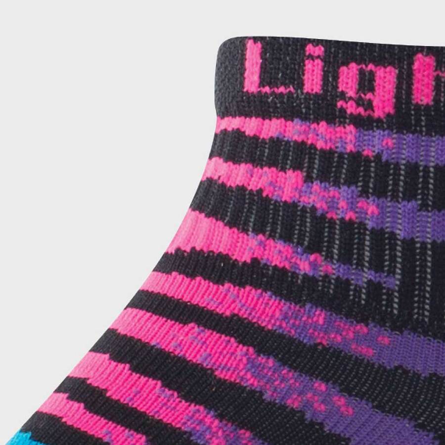 Lightfeet Evolution Predator Sock | Midweight | Mini Crew | Black / Fluro Pink - Image 4