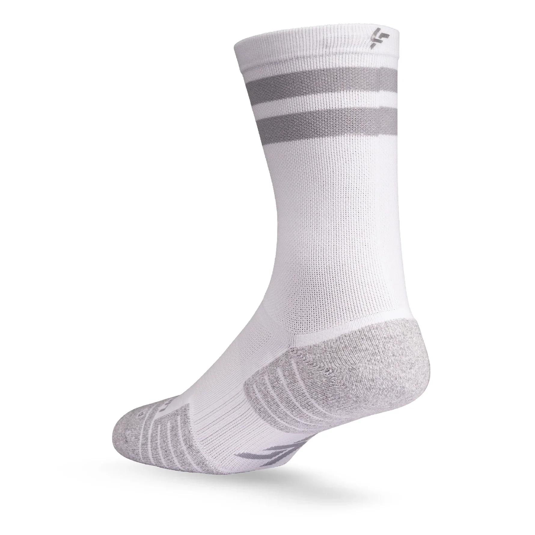 Lightfeet Performance Socks | Midweight | Half Crew | 2 Stripes White - Image 3