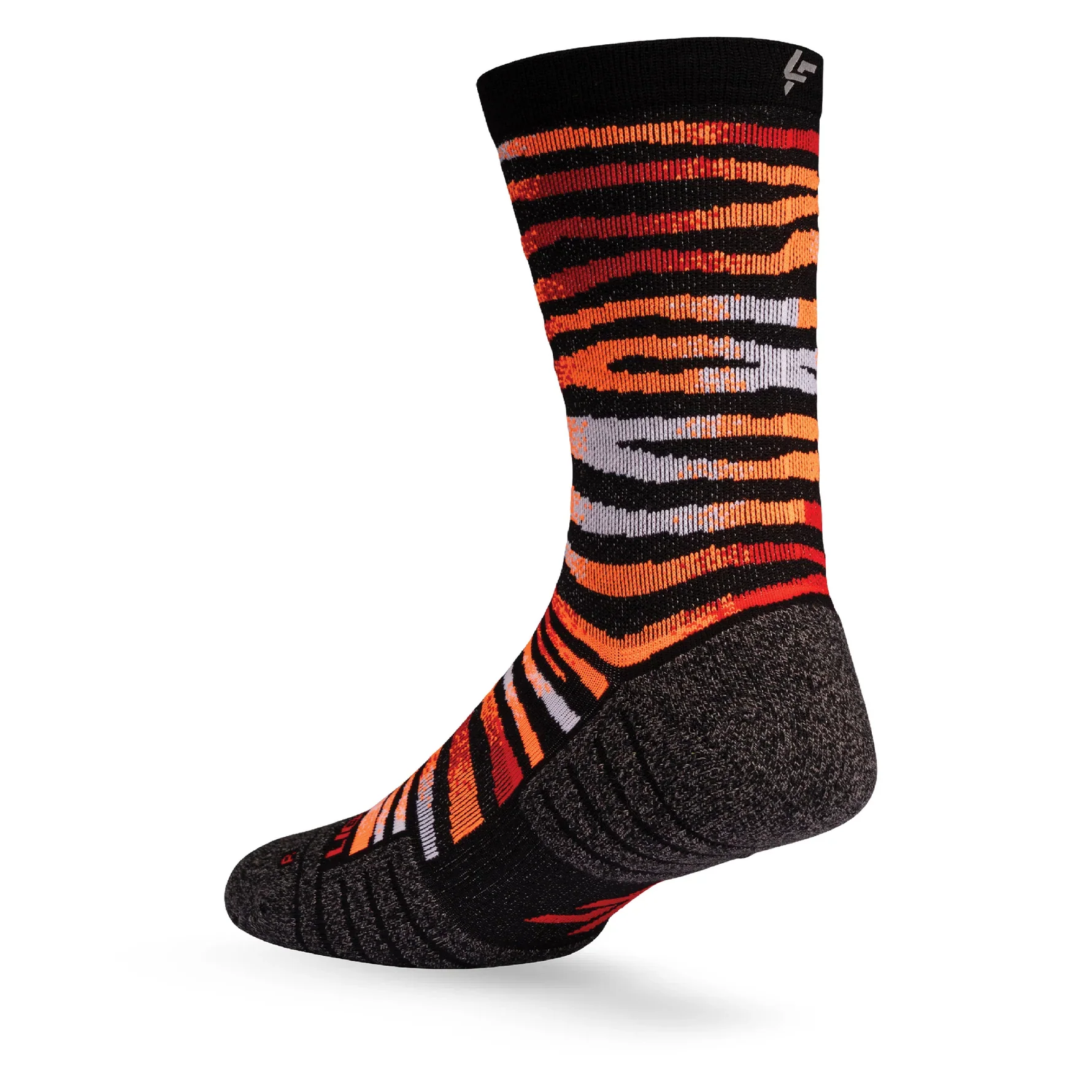 Lightfeet Performance Predator Socks | Midweight | Half Crew | Black / Red / Orange - Image 2