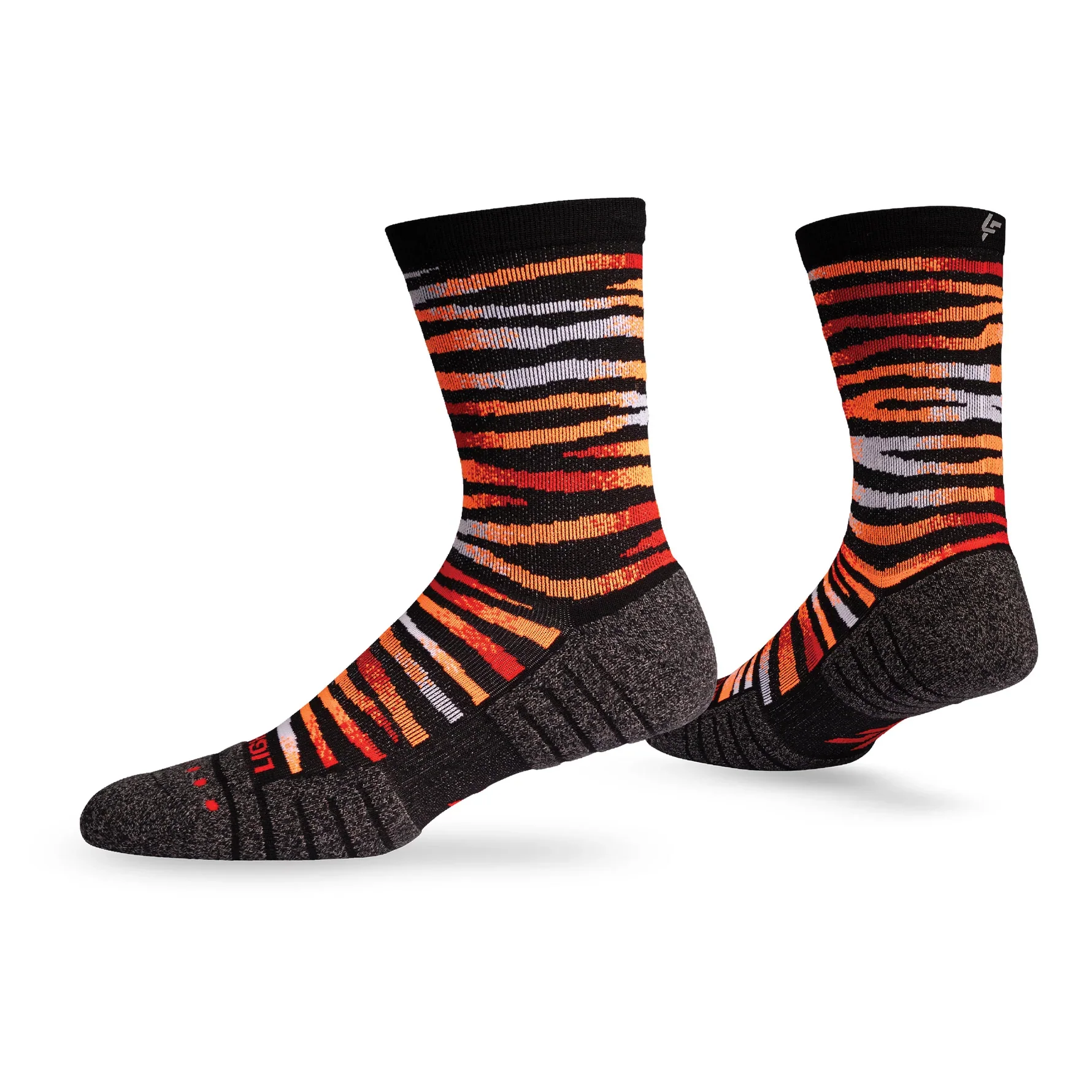 Lightfeet Performance Predator Socks | Midweight | Half Crew | Black / Red / Orange - Image 4