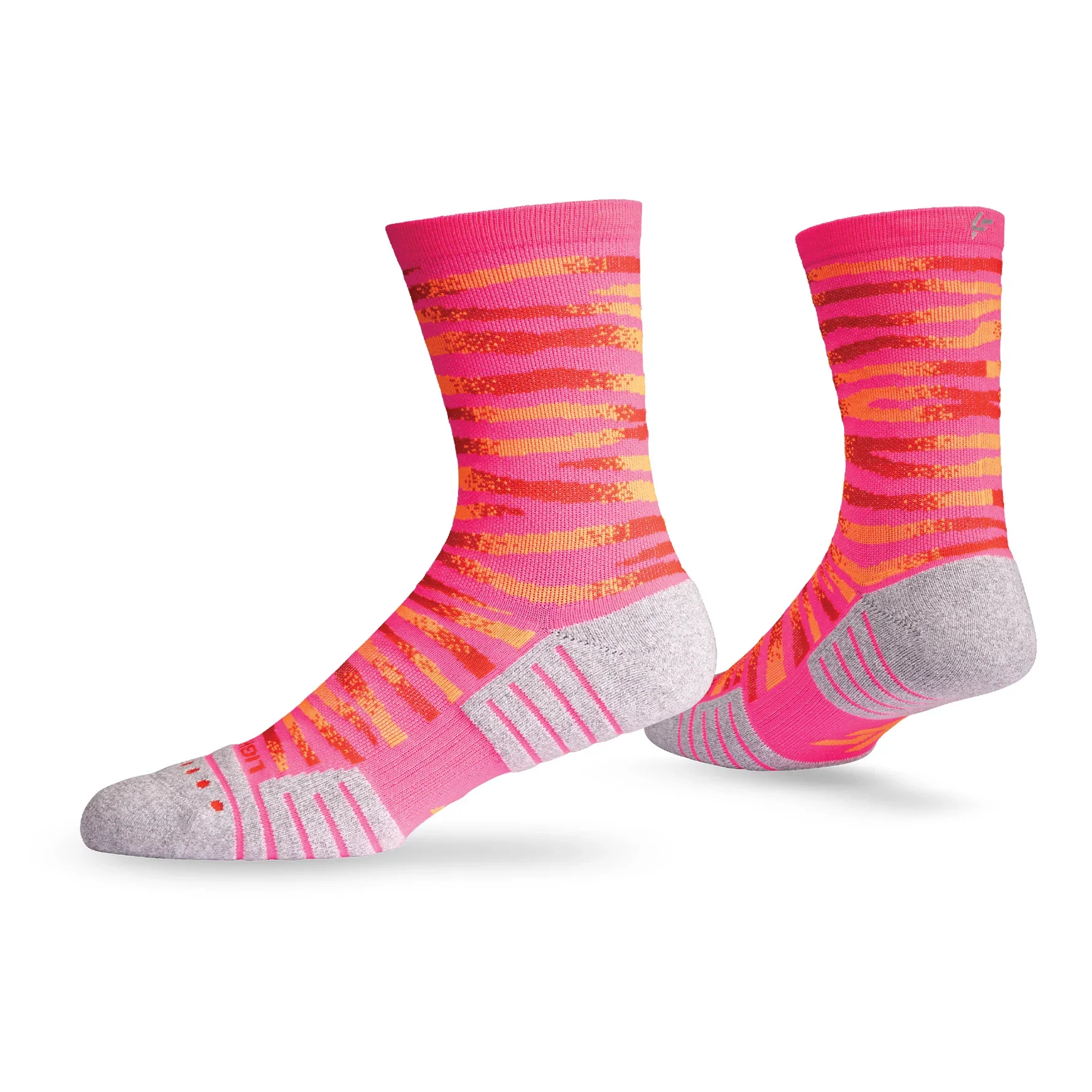 Lightfeet Performance Predator Socks | Midweight | Half Crew | Pink / Red / Orange - Image 4