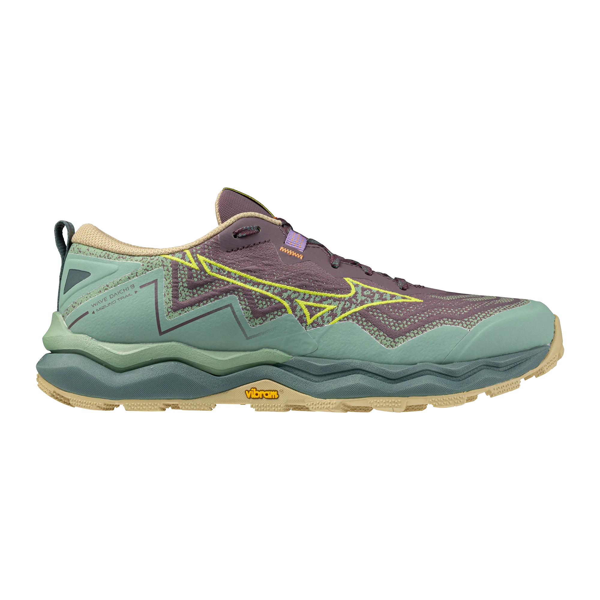 Mizuno Wave Daichi 9 | Granite Green / Fortune Yellow / Pale Khaki | Womens