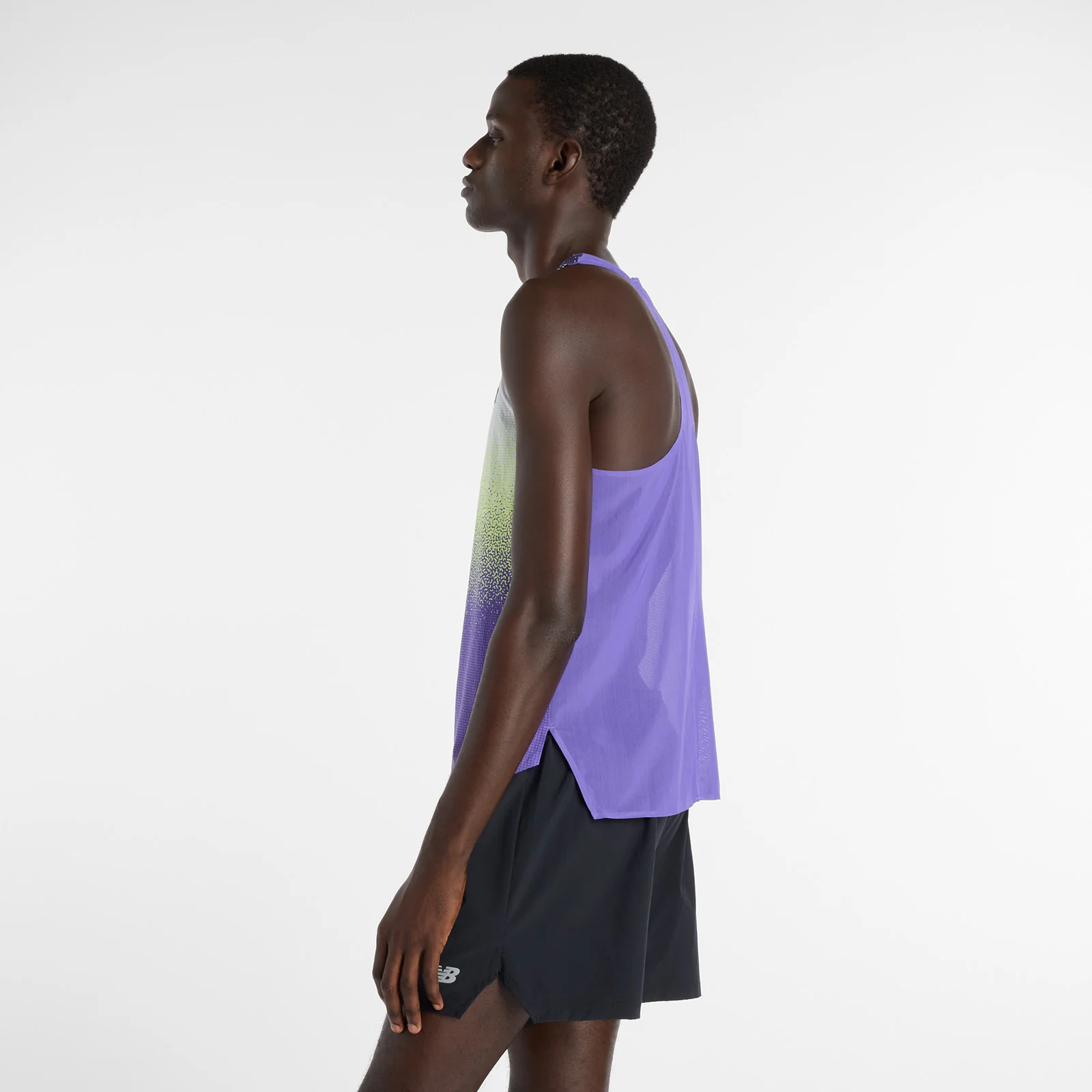 New Balance Race Day Ultra Light Printed Singlet | Electric Purple | Mens - Image 5