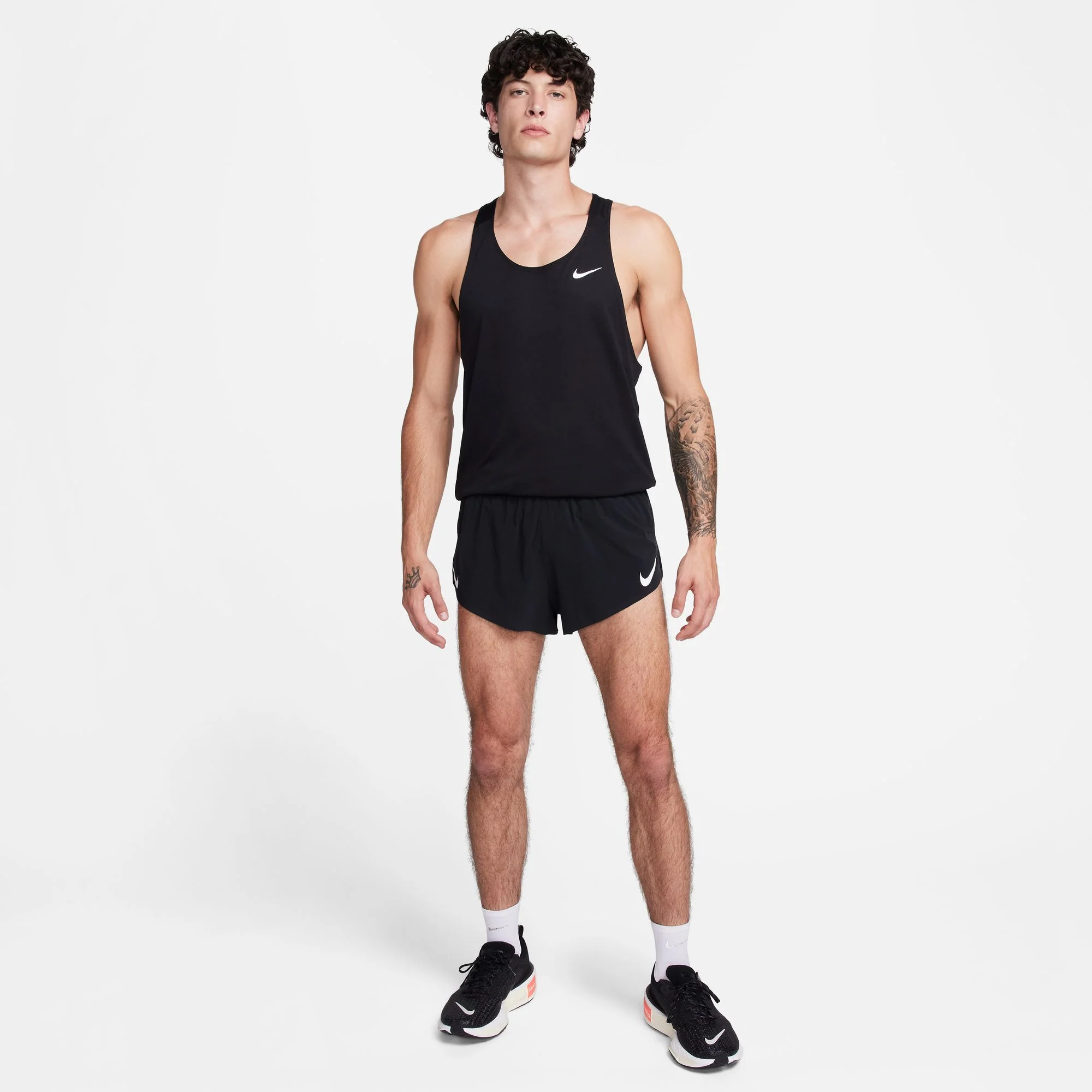 Nike AeroSwift 2" Shorts | Black / Summit White | Mens - Image 2