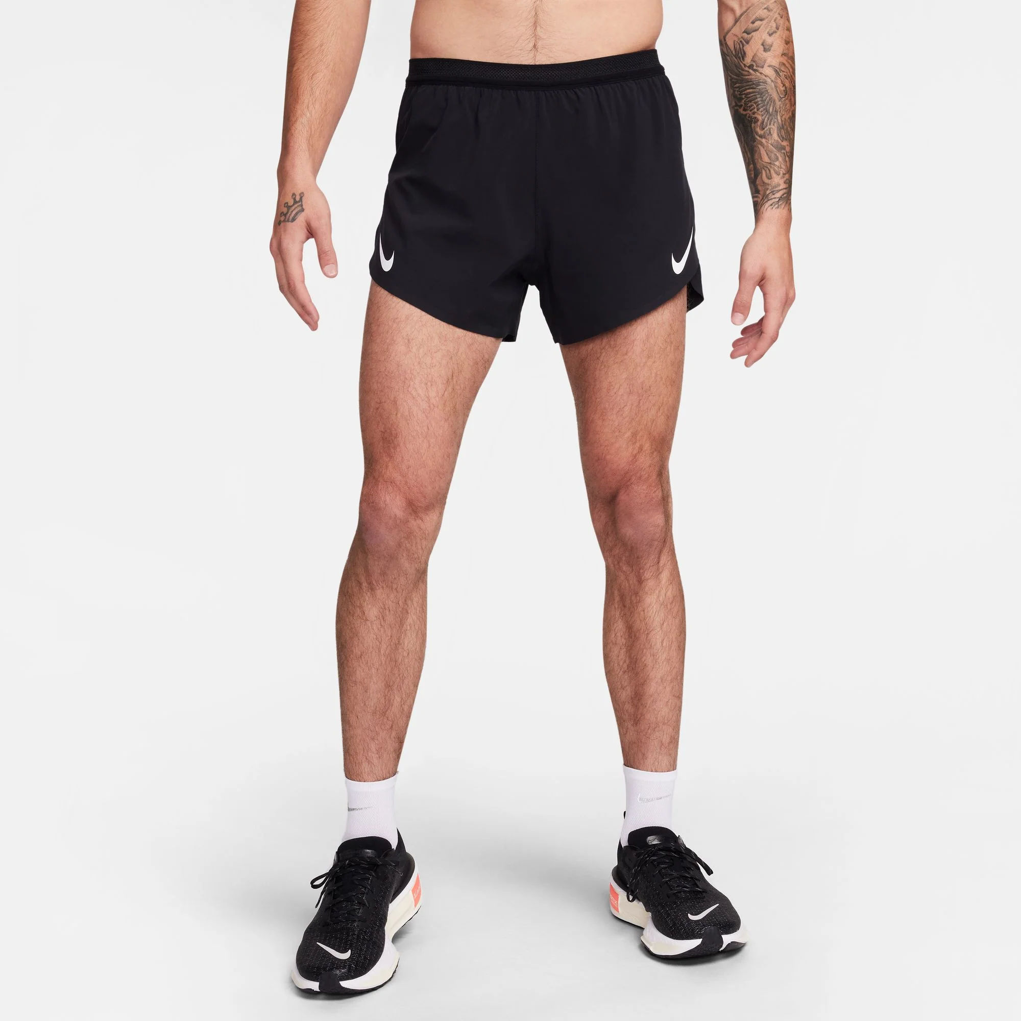Nike AeroSwift 4" Shorts | Black / Summit White | Mens - Image 9