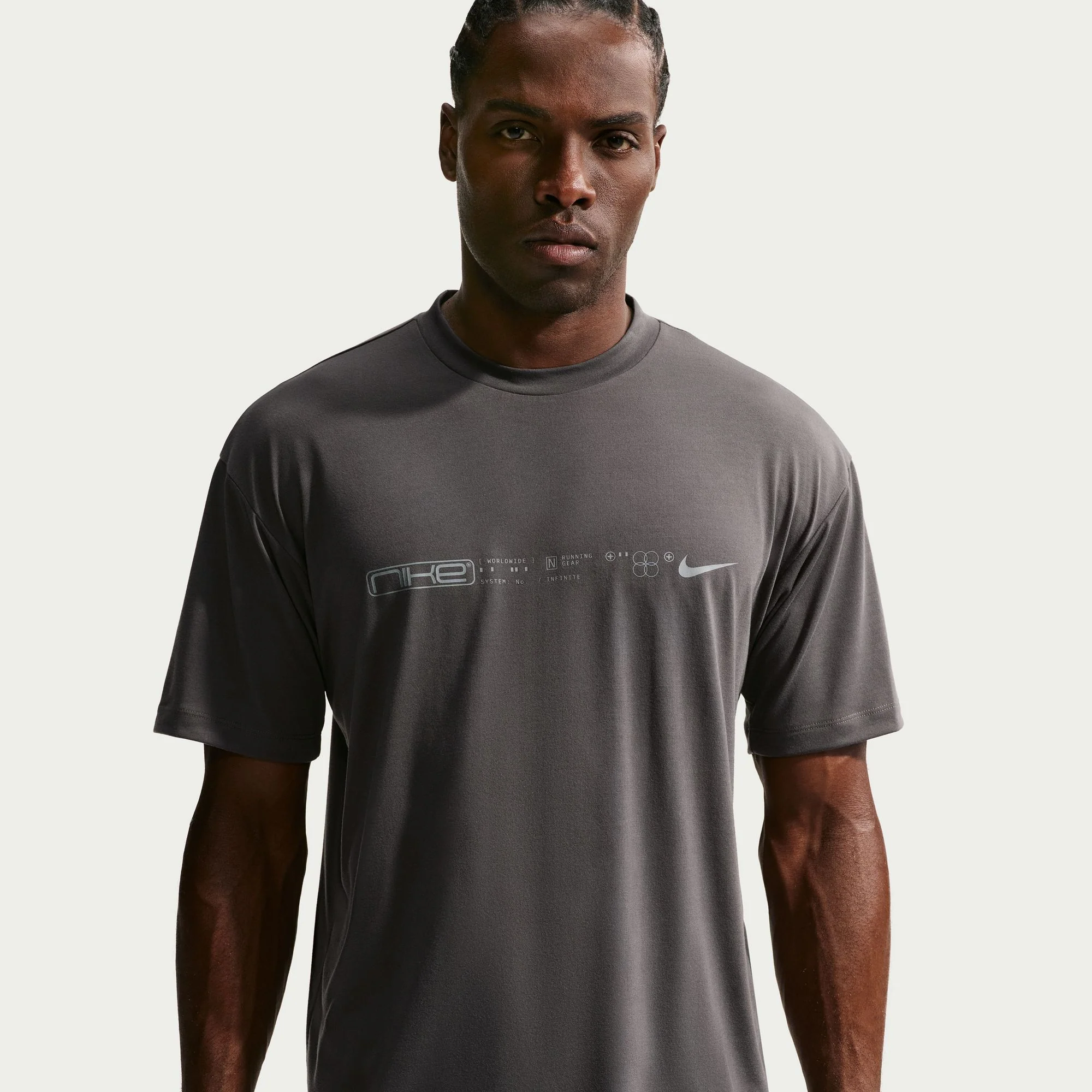 Nike Disrupt Tee | Medium Ash / Black | Mens - Image 3