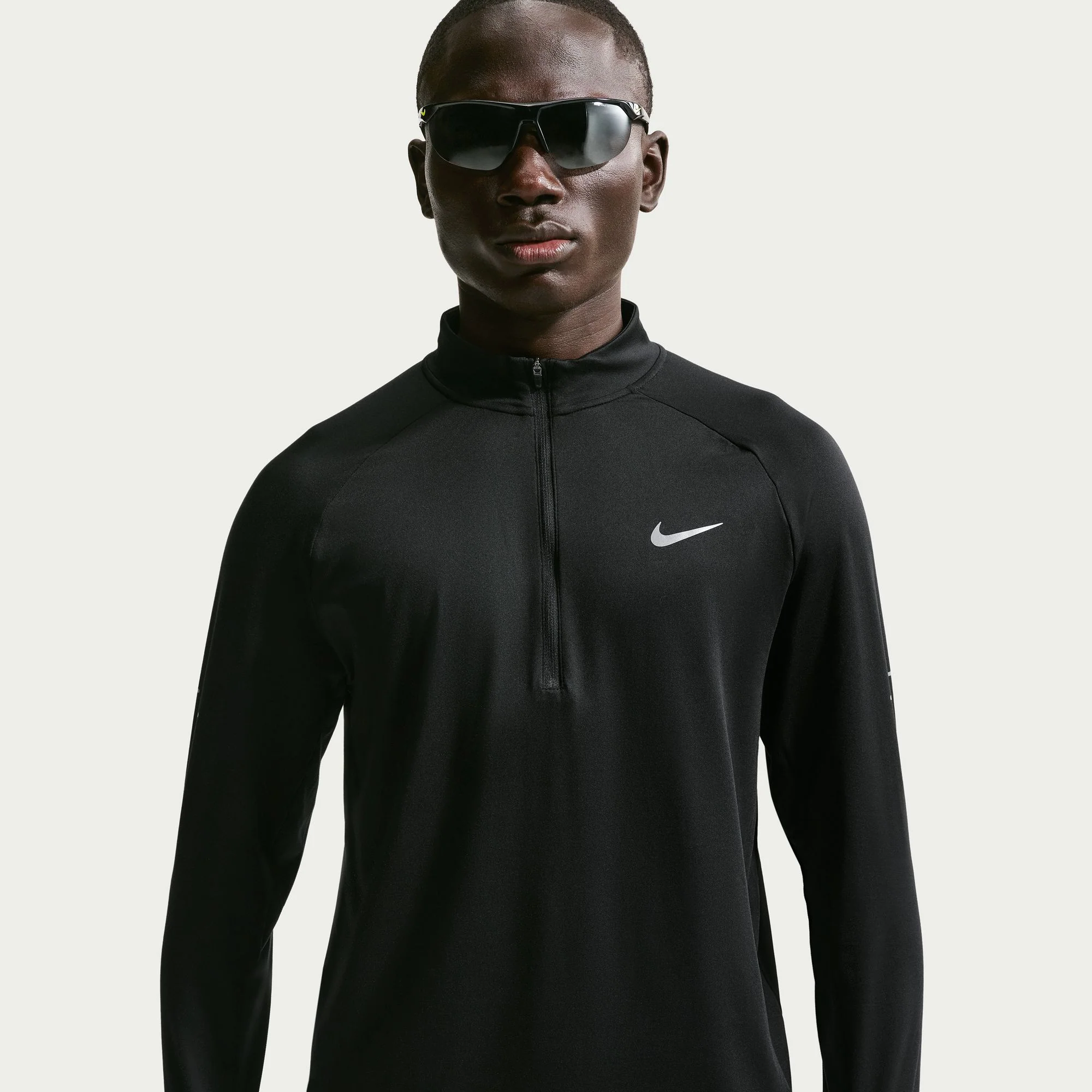 Nike Stride LS Tee | Black / Reflective Silver | Mens - Image 8