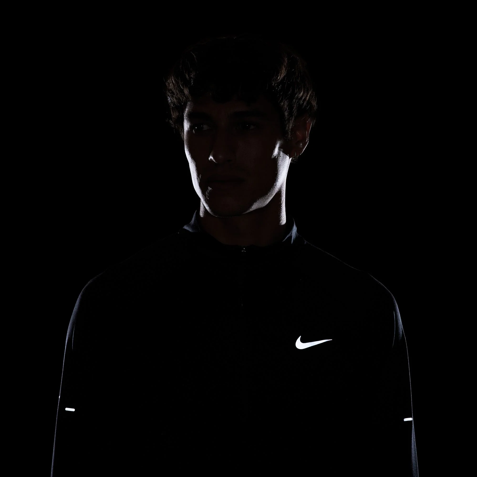 Nike Stride LS Tee | Black / Reflective Silver | Mens - Image 9