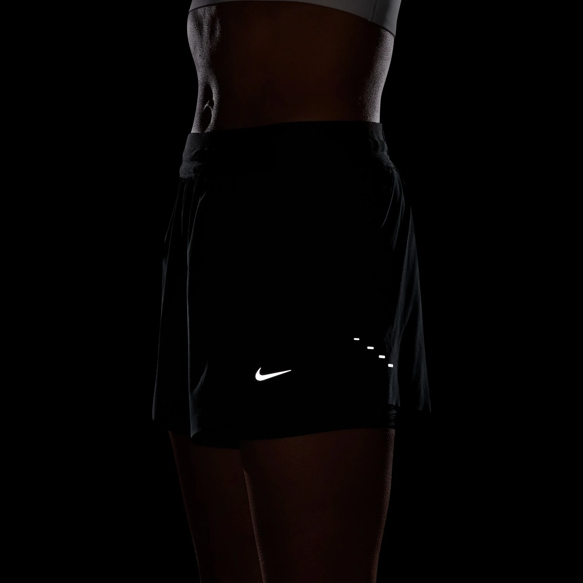 Nike Swift 2-in-1 Shorts | Black / Reflective Silver | Womens - Image 6