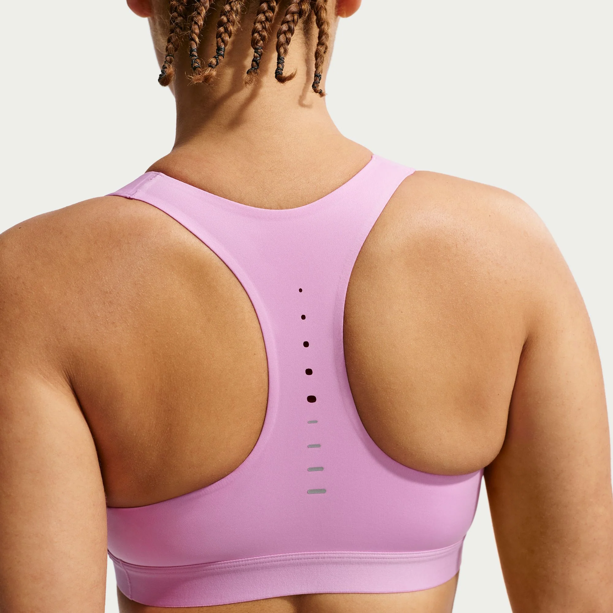 Nike Swift High Support Bra | Light Magenta / Reflective Silver | Womens - Image 2