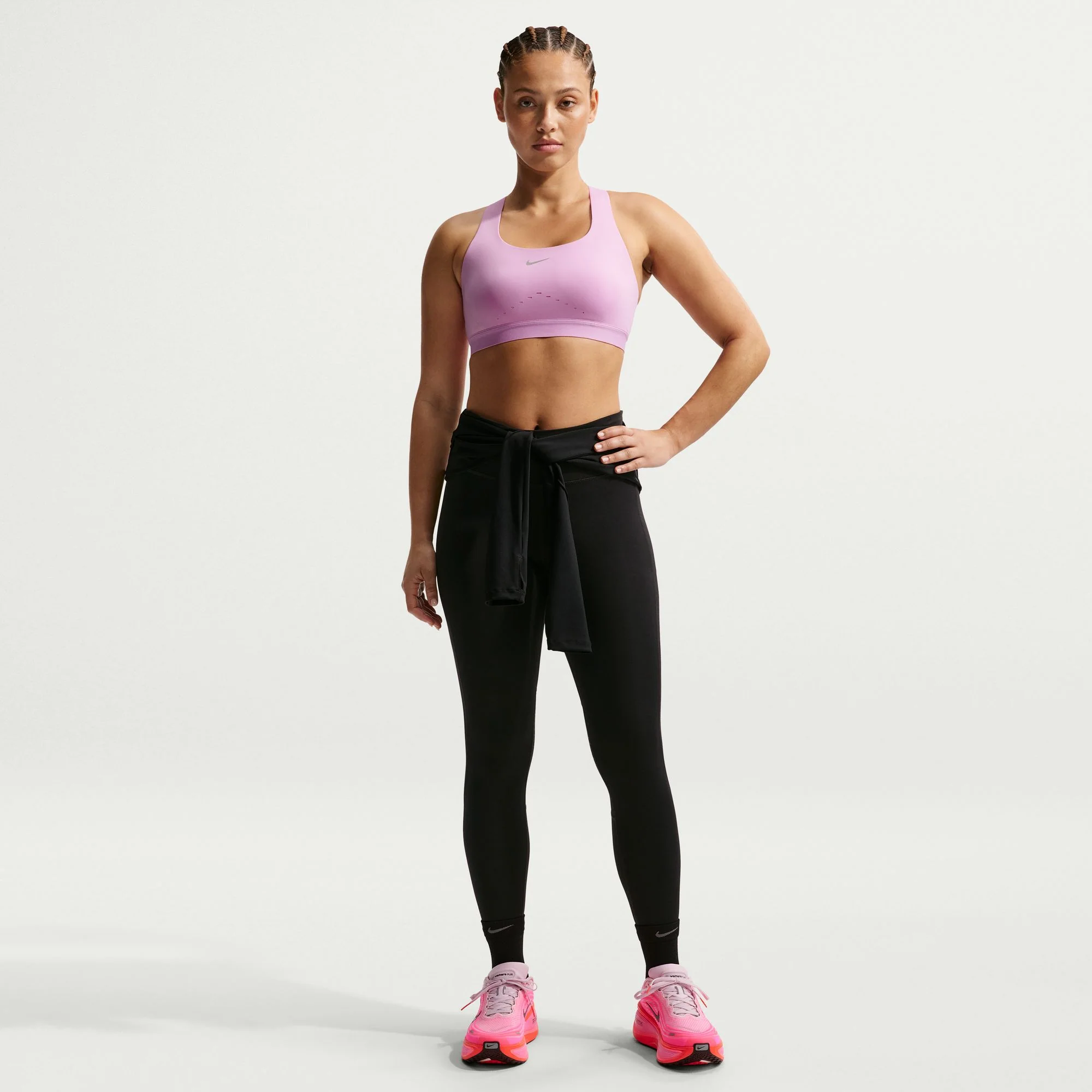 Nike Swift High Support Bra | Light Magenta / Reflective Silver | Womens - Image 5