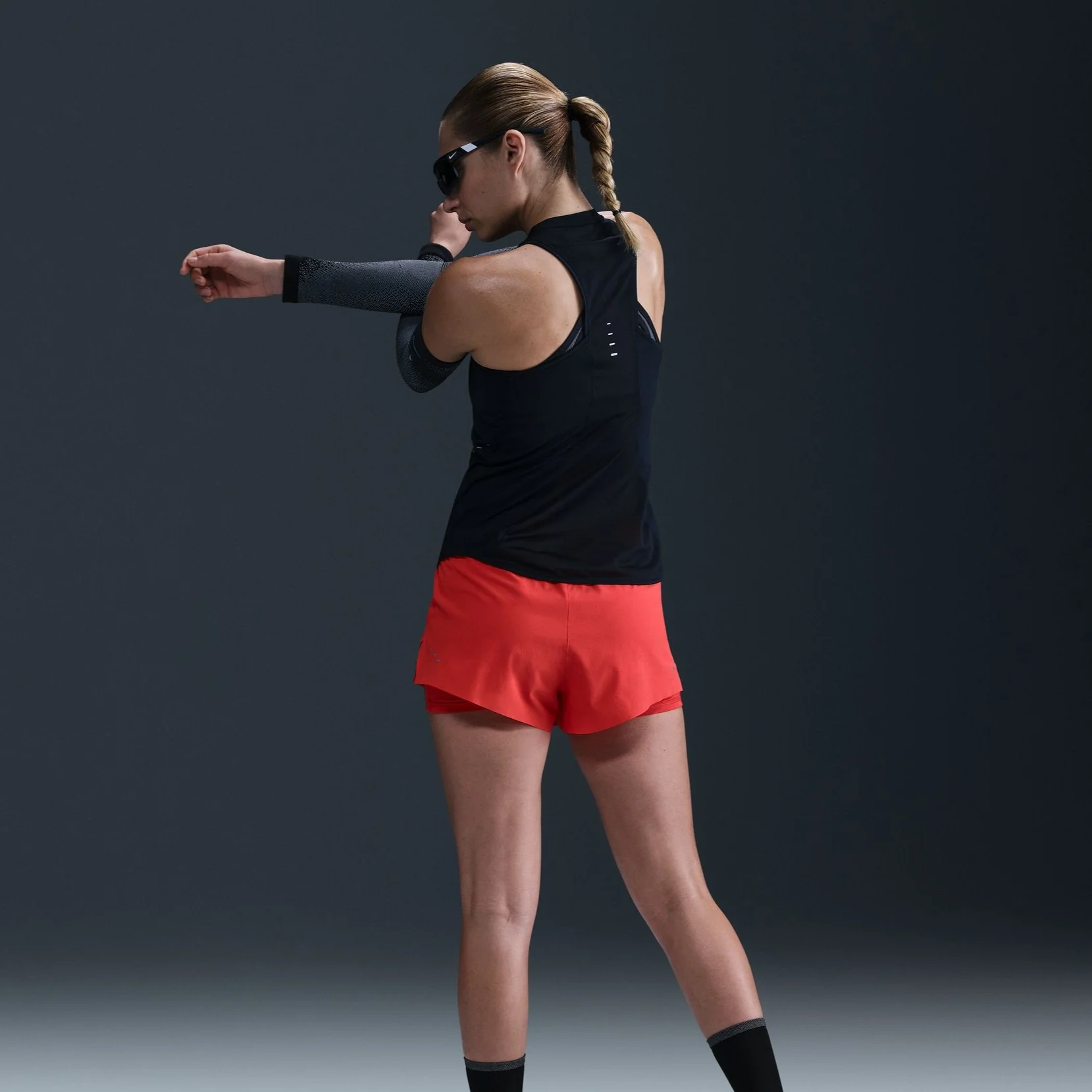Nike Swift Singlet | Black / Reflective Silver | Womens - Image 6